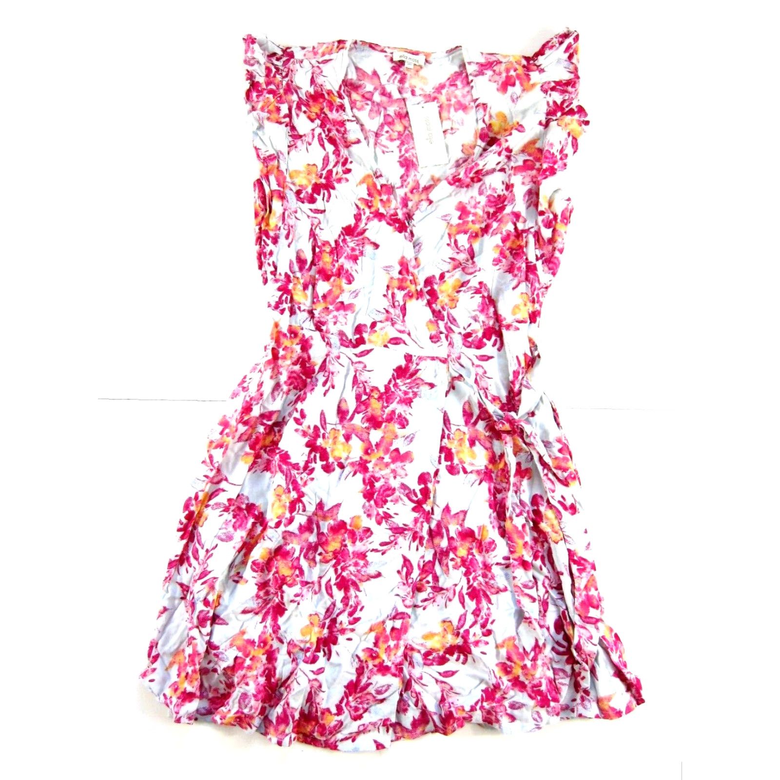 Vintage VINTAGE Ella Moss Wrap Dress S Bohemian Floral Pink Rayon? Size S / US 4 / IT 40 - 2 Thumbnail