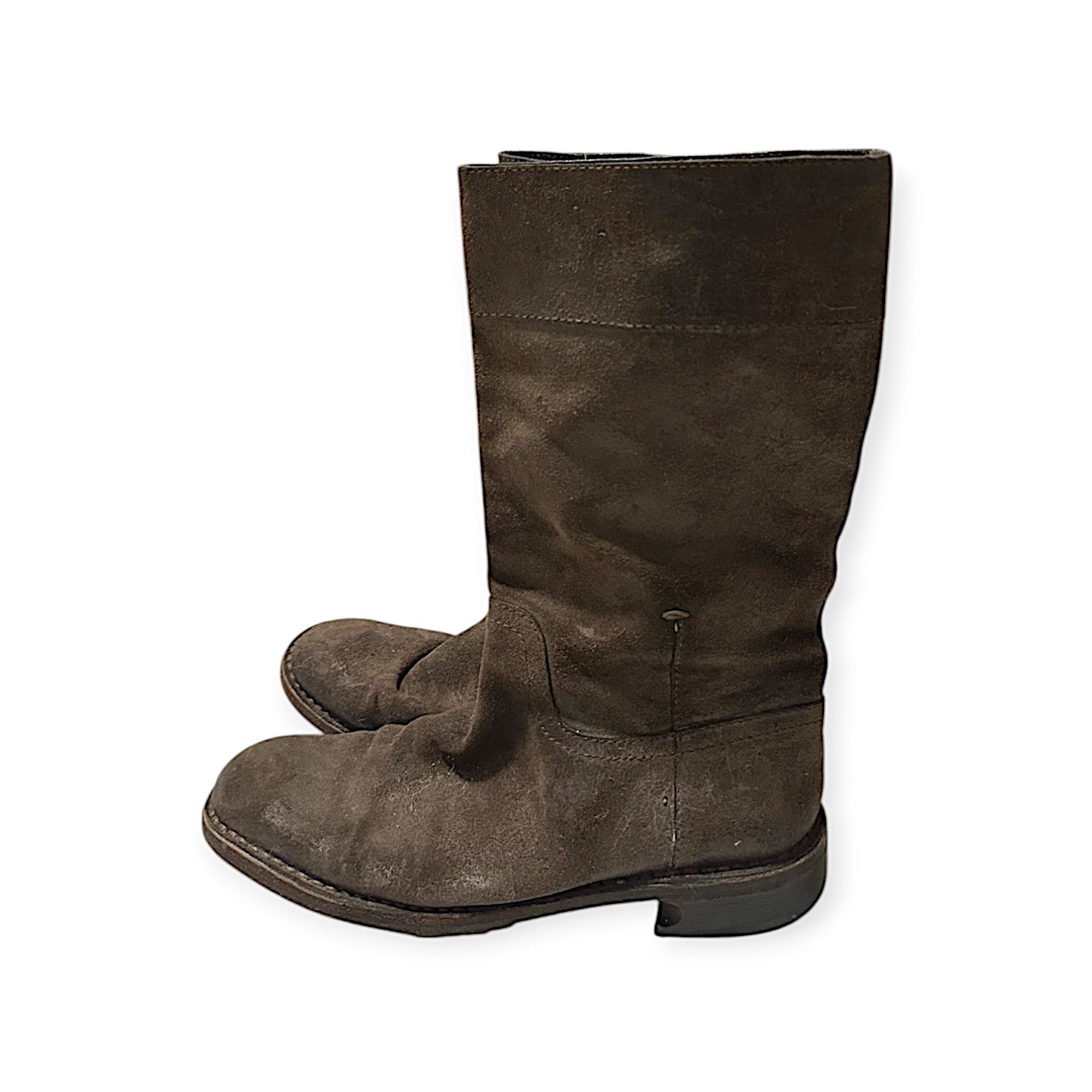 Costume National Costume National Distressed Brown Suede Leather Boots, 38EU Size US 8 / IT 38 - 2 Thumbnail