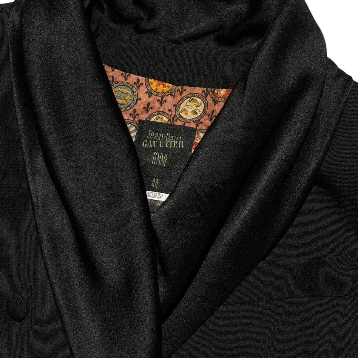 Jean Paul Gaultier 1990s silk scarf neck blazer Size US S / EU 44-46 / 1 - 3 Thumbnail