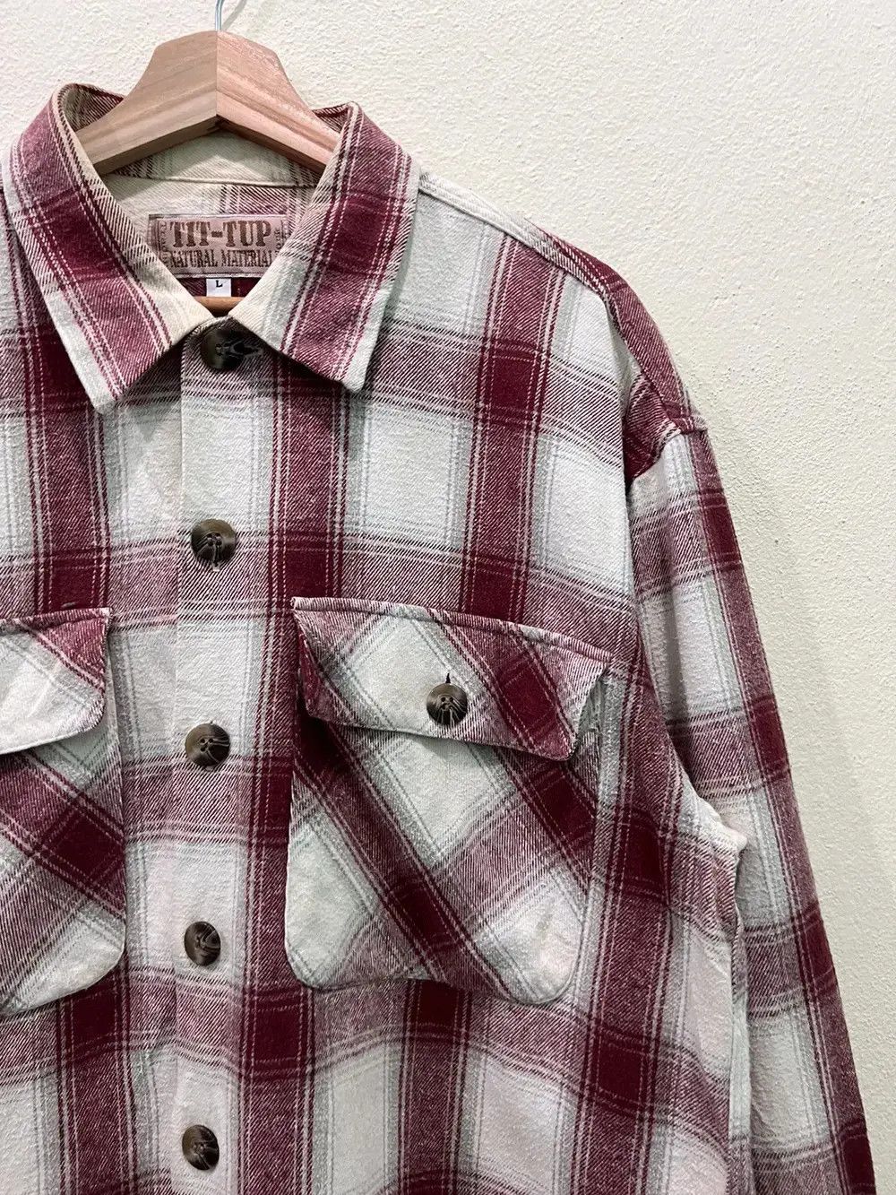 Vintage Japanese Brand Tit-Tup Plaid Tartan Flannel Shirt Size US XL / EU 56 / 4 - 3 Thumbnail