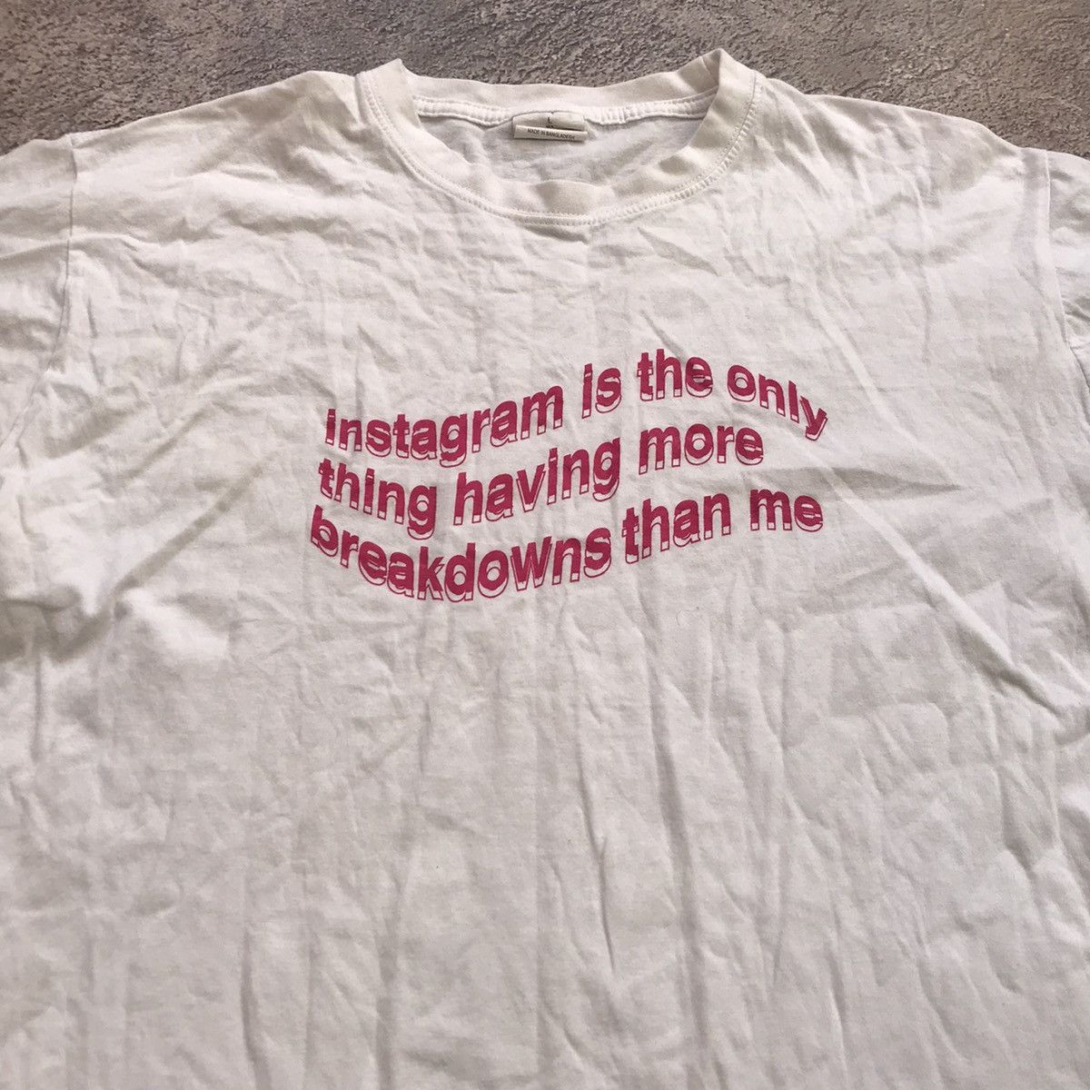Vintage Y2K Indie Graphic Tee Instagram Meme Print Streetwear Slim L Size US L / EU 52-54 / 3 - 3 Thumbnail