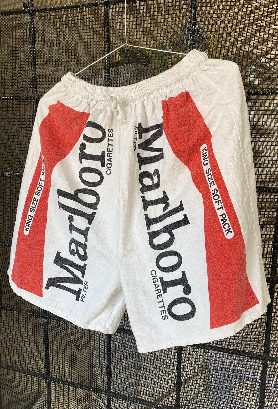 90s Marlboro Cigarettes Linen Shorts