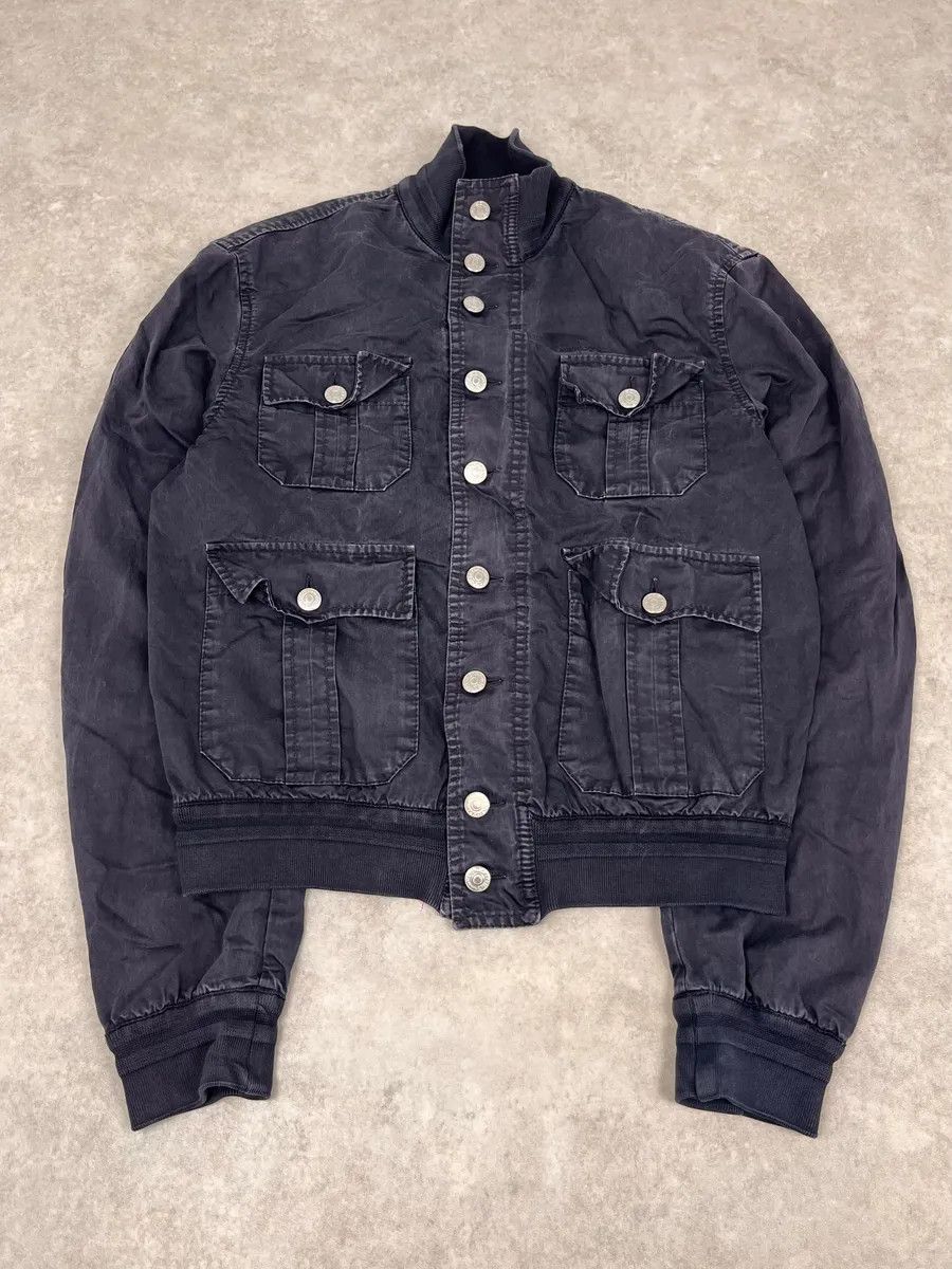 Dsquared2 2000s Dsquared2 Navy Buttoned Denim Jacket Size US S / EU 44-46 / 1 - 1 Thumbnail