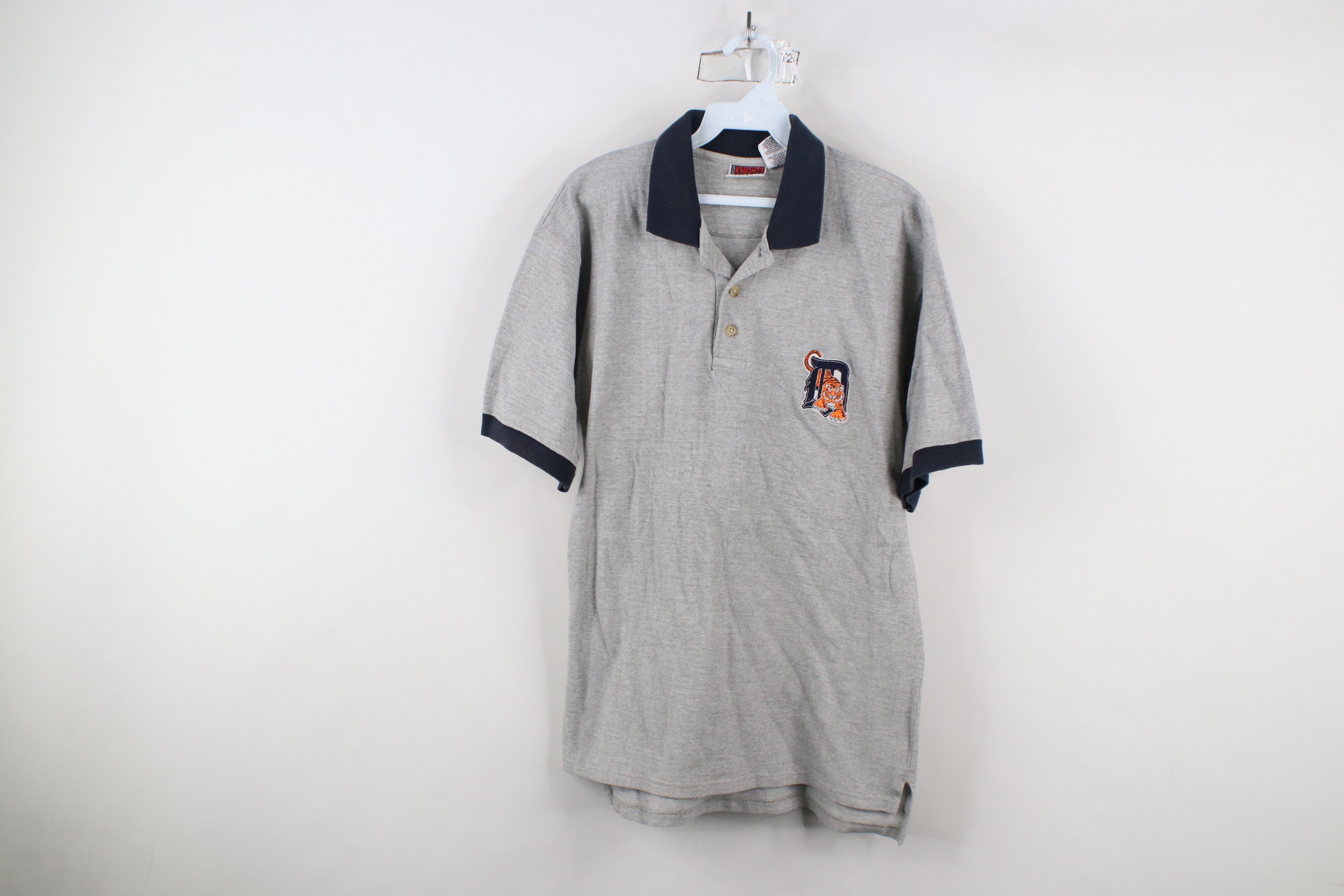 Vintage Vintage 90s Detroit Tigers Baseball Collared Polo Shirt Gray Size US M / EU 48-50 / 2 - 1 Thumbnail