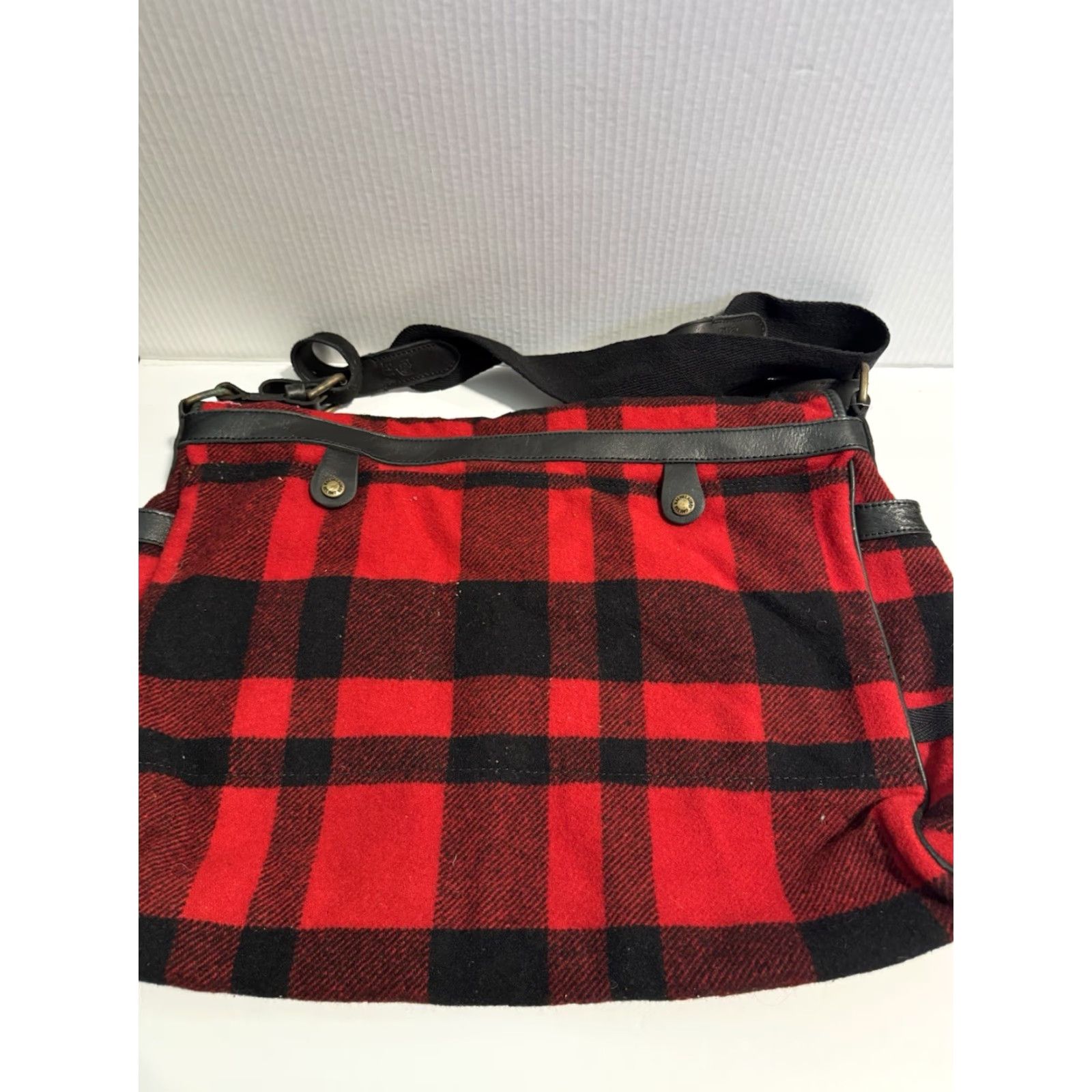 Polo Ralph Lauren VINTAGE Polo Ralph Lauren 100% Wool Buffalo Plaid Shoulder Bag RLPC 13x21 Mens Womens Size ONE SIZE - 4 Thumbnail
