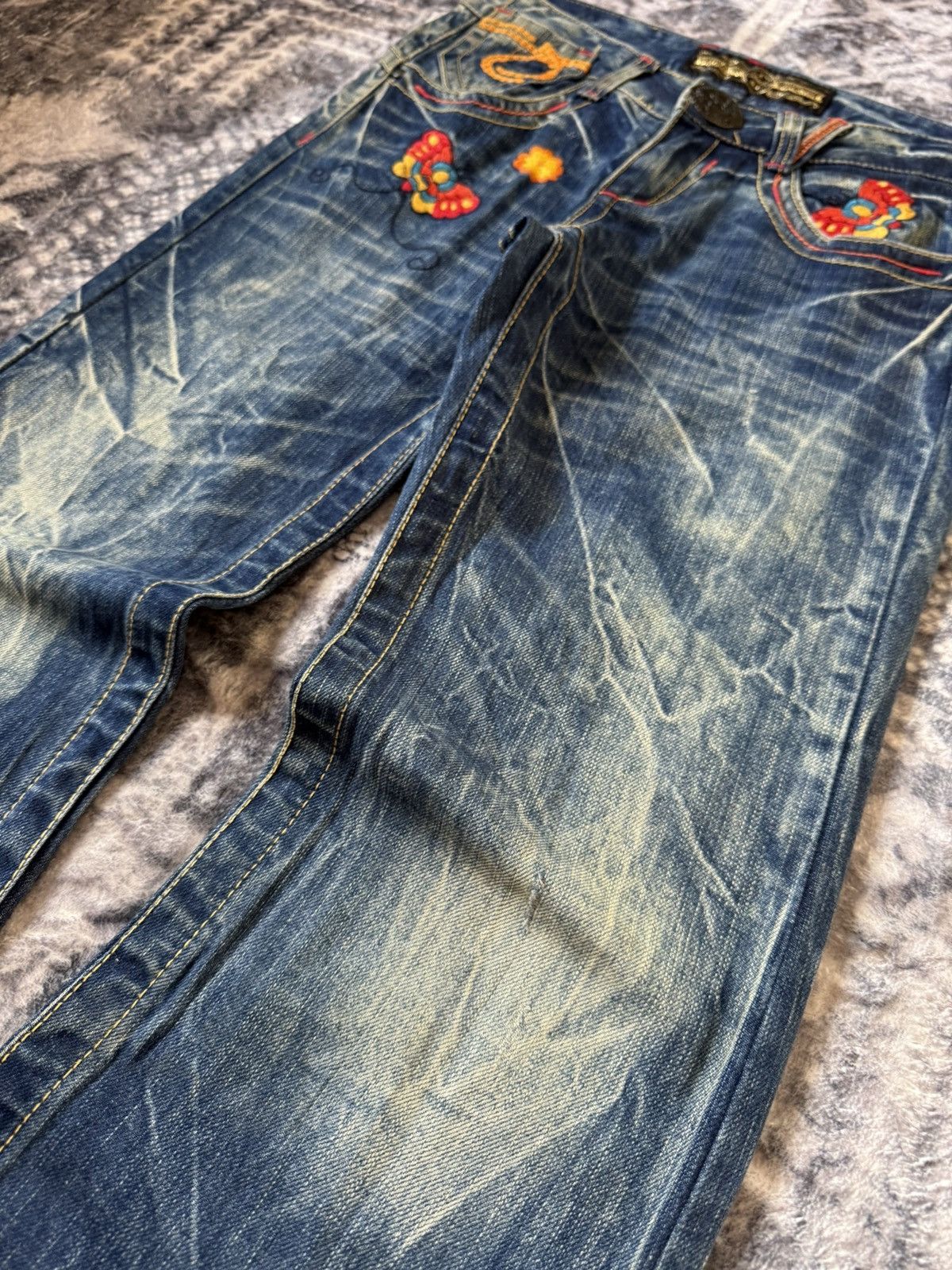 Hysteric Glamour Studio R.P Embroidered Bold Stitched Wide Flared Jeans Size US 28 / EU 44 - 15 Thumbnail