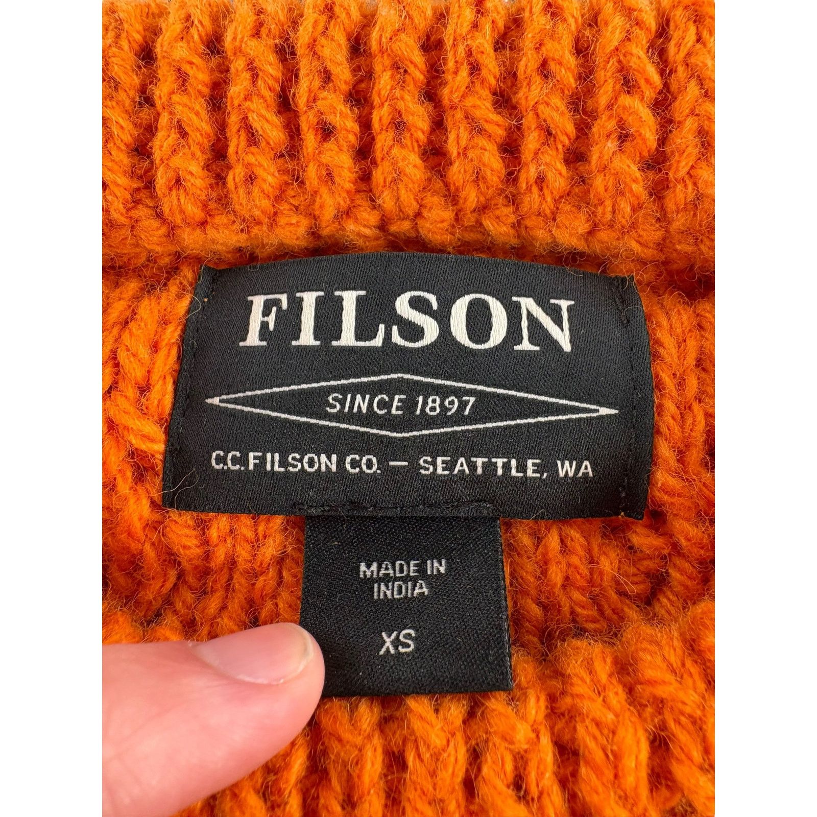 Filson Modern Filson Orange Fishermen's Sweater SZ XS Size US XS / EU 42 / 0 - 3 Thumbnail