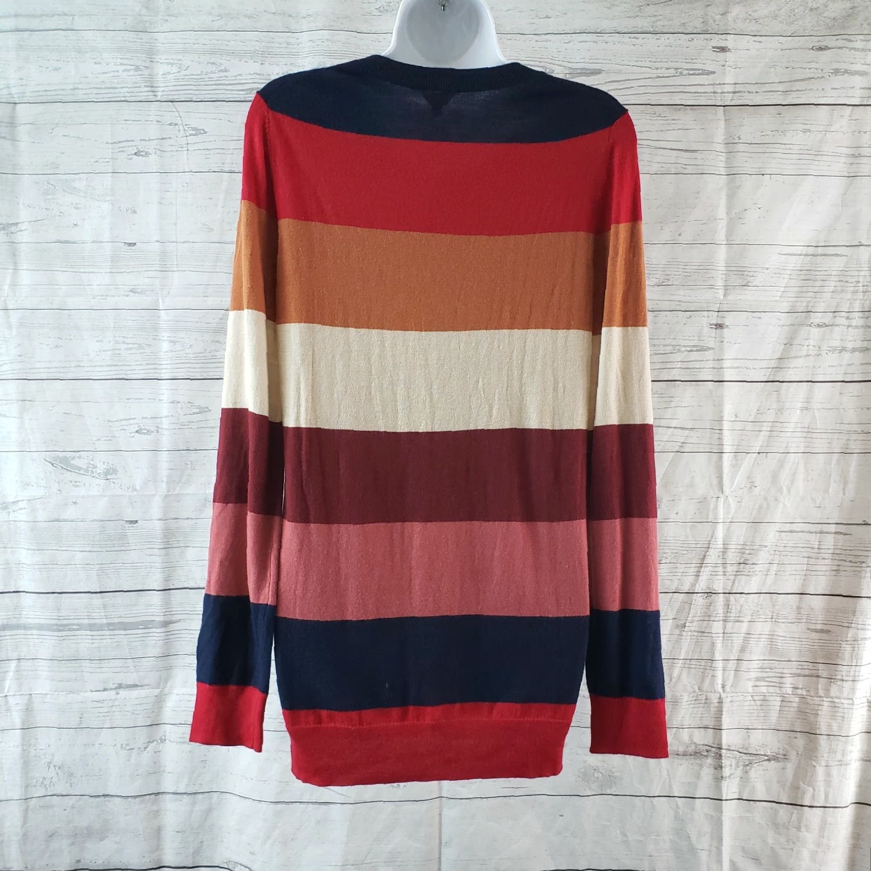 Splendid Splendid Womens Maternity Sweater Sz Small Multicolor Striped Long Sleeve knit Viscose Blend Pullover Round Neck Size S / US 4 / IT 40 - 4 Thumbnail