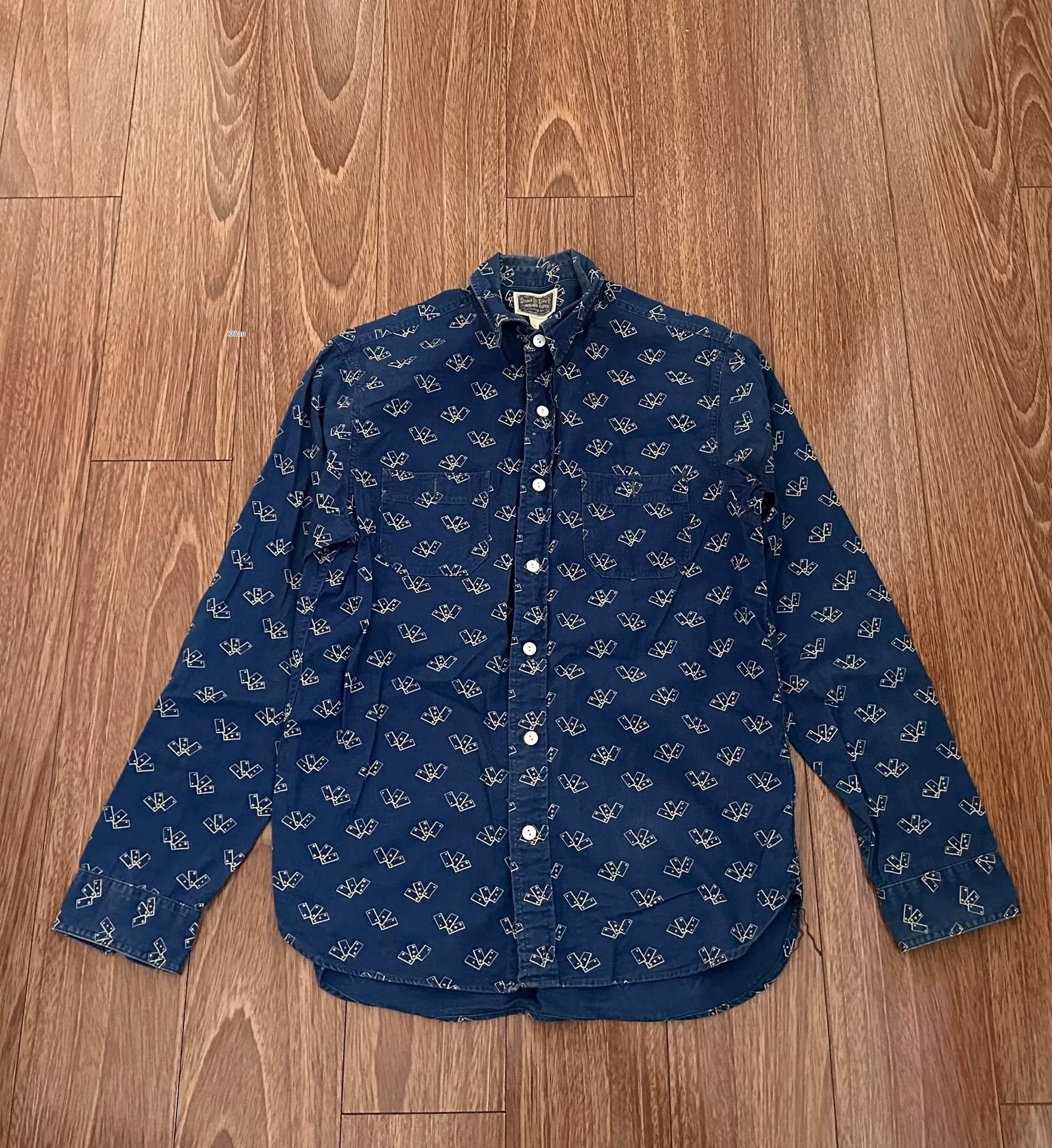 RRL Ralph Lauren RRL Double RL Indigo Washed Print Shirt Size US S / EU 44-46 / 1 - 1 Thumbnail