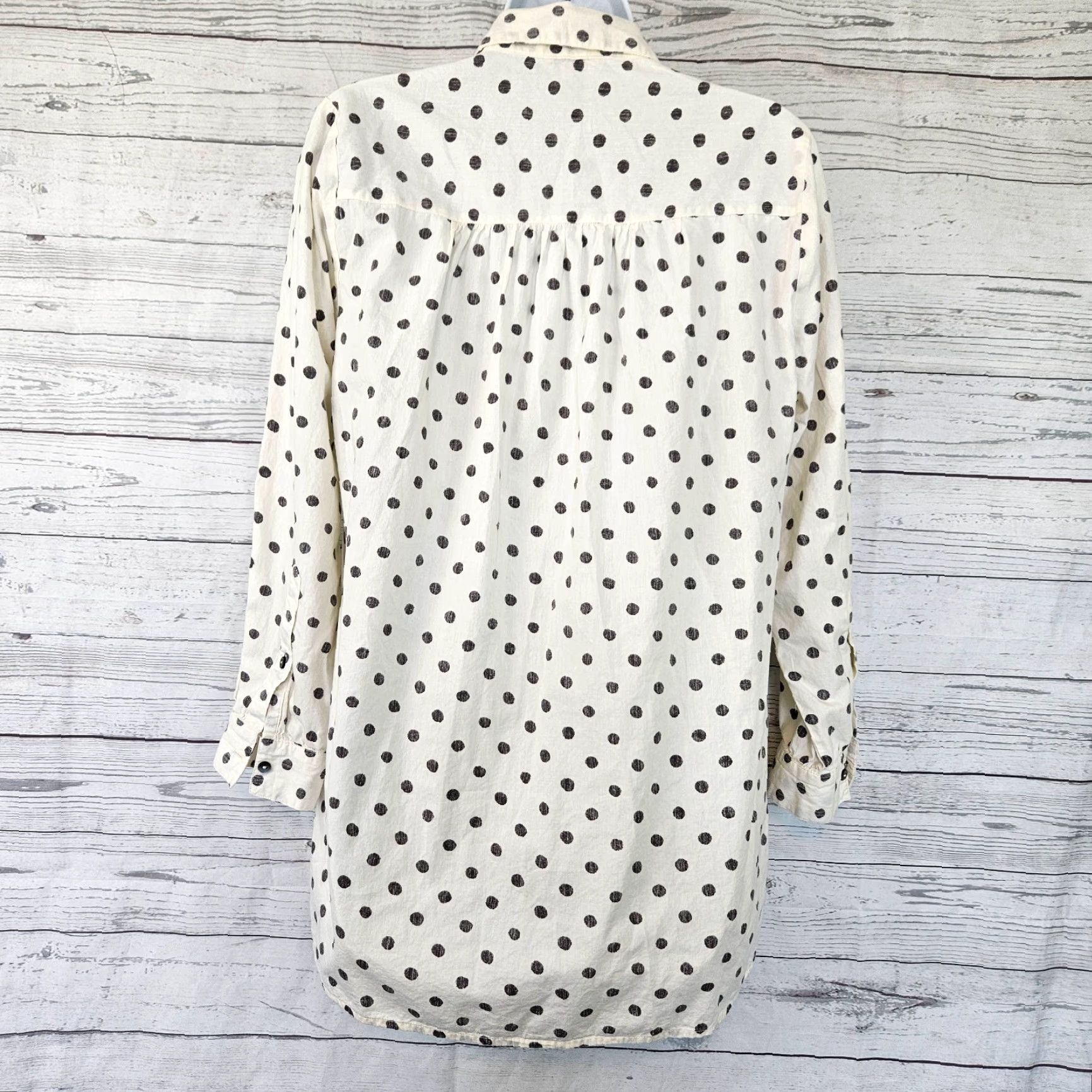 Vintage **Sundance Women's Medium Cream Gray Polka Dot Blouse** User: Sundance Women's Medium Cream Gray Polka Dot Blouse Size M / US 6-8 / IT 42-44 - 3 Thumbnail