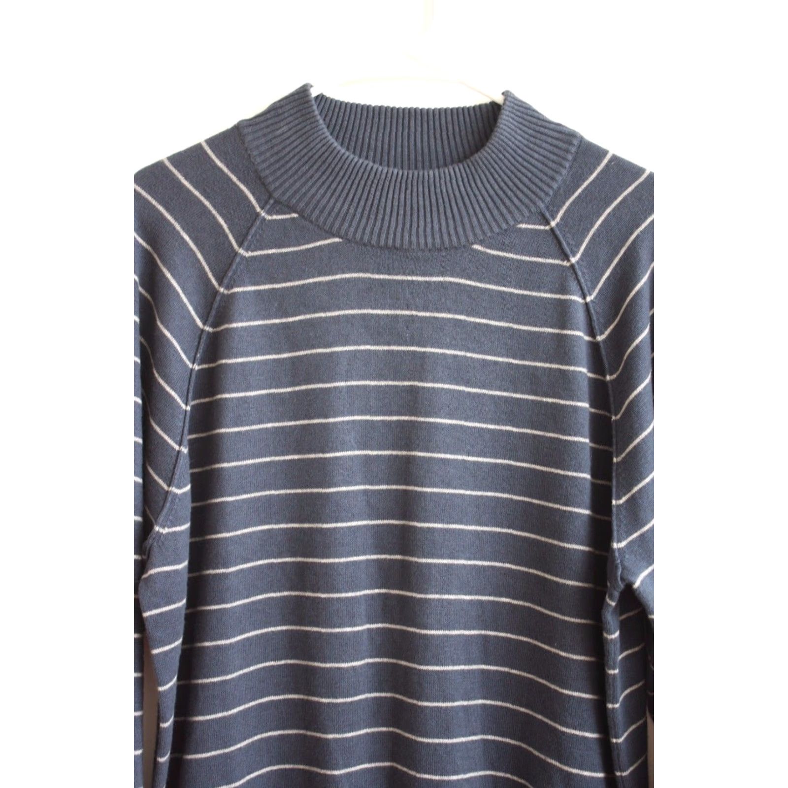 Orvis Orvis XL Cotton Cashmere Knit Striped Blue White Sweater Pullover Long Sleeve Mens Size US XL / EU 56 / 4 - 3 Thumbnail