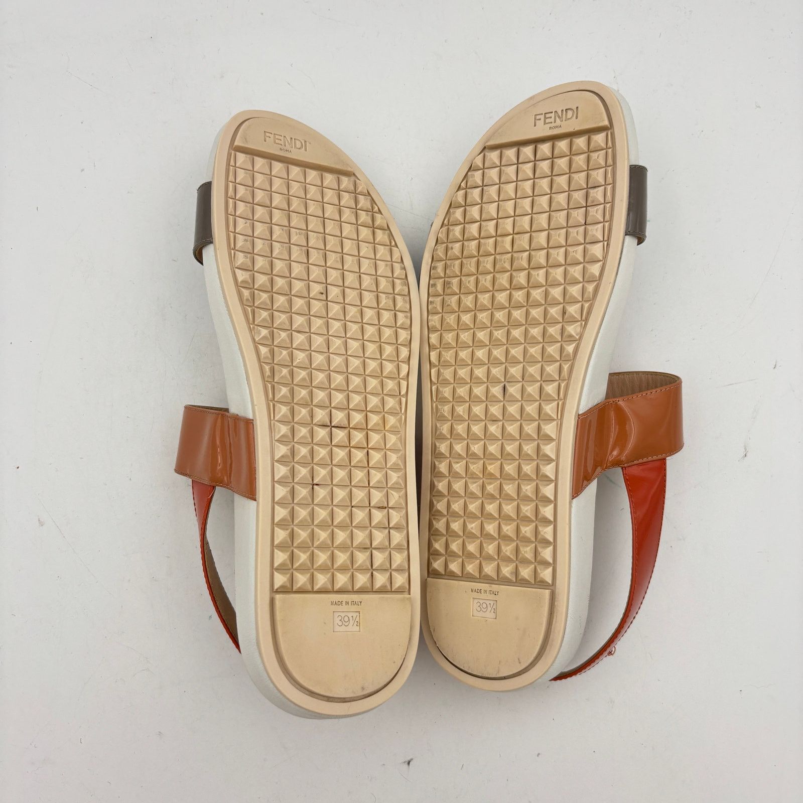Fendi Fendi Multicolor Patent Leather Slingback Flat Sandals Size US 9 / IT 39 - 7 Thumbnail