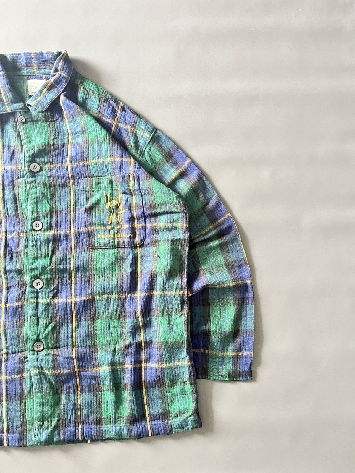 Pierre Balmain Vtg 1990’s Plaid Green Jacket Pierre Balmain Paris Vent Vert Size US XL / EU 56 / 4 - 3 Thumbnail