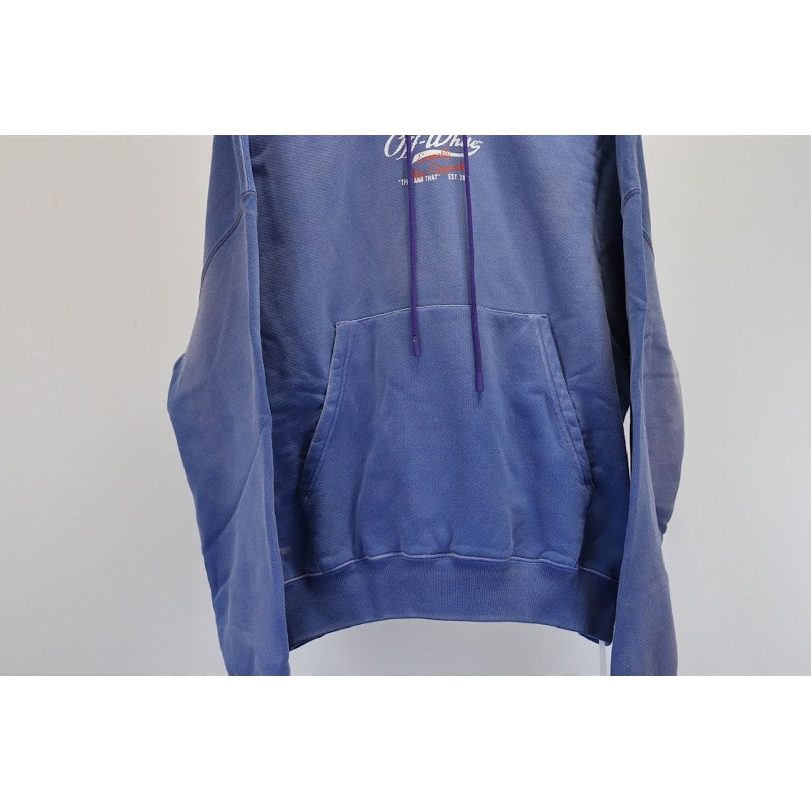 Off-White o1rshd1 Wave Off Boxy Hoodie in Purple White Size US S / EU 44-46 / 1 - 3 Thumbnail