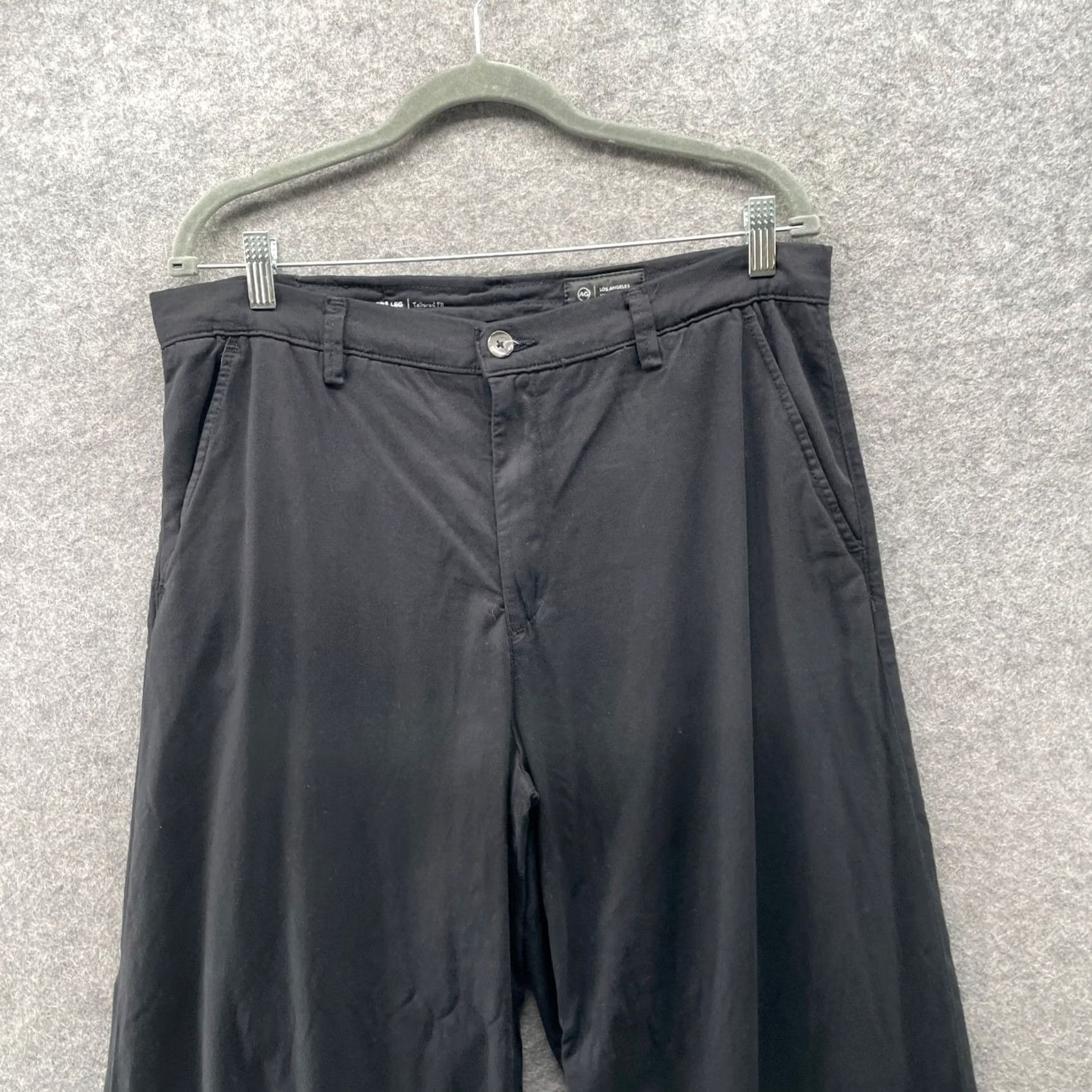Vintage VINTAGE? No. AG Adriano Goldschmied Caden Wide Leg Twill Pants Womens 34 Black High Rise Size 24" / US 00 / IT 34 - 3 Thumbnail