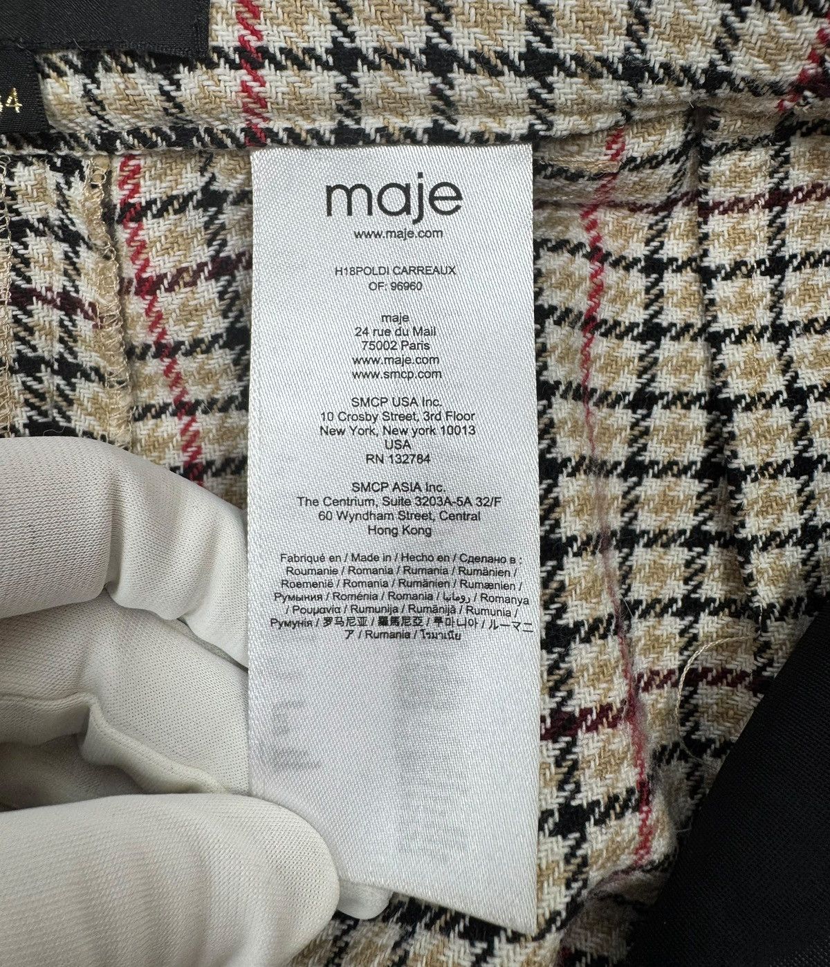 Maje Maje Poldi Plaid Wide Leg Cropped Pants Cotton-Wool size 34 Size 25" / US 0 / IT 36 - 11 Thumbnail