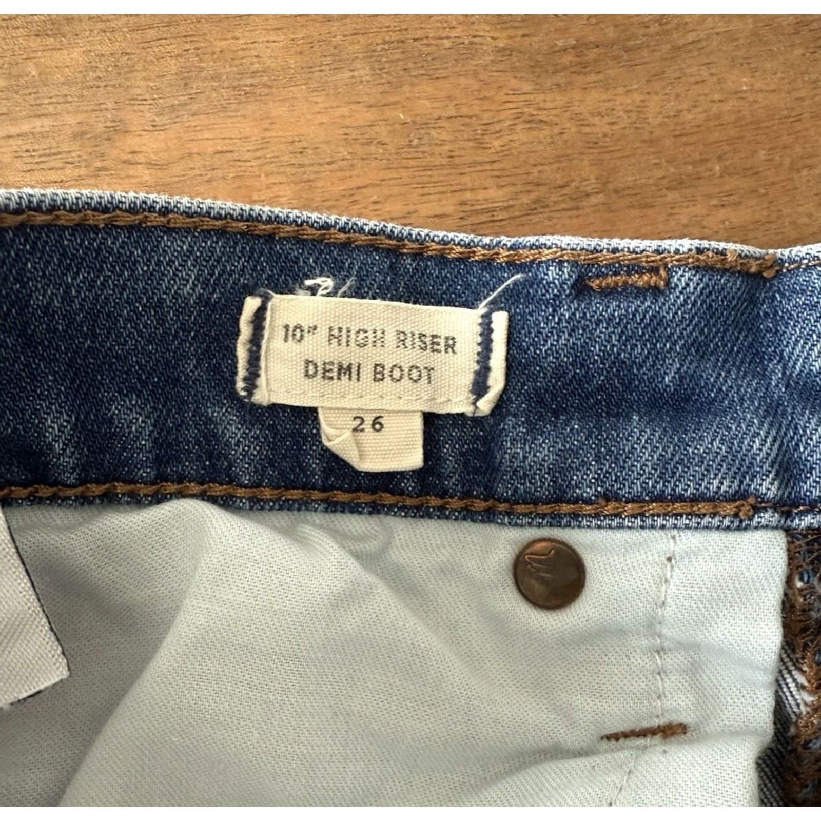 Madewell Madewell Jeans Womens 26 Bootcut 10” High Riser Demi Blue Denim 5-Pocket Zipper Button Logo Cowgirl Western Size 28" / US 6 / IT 42 - 4 Thumbnail
