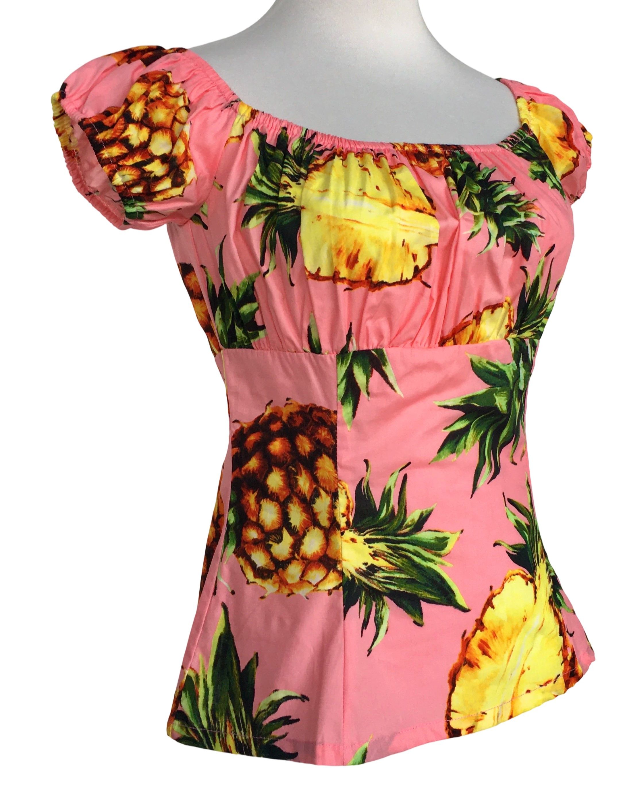 Other Women tops pineapple print off shoulder slim fit Size XL / US 12-14 / IT 48-50 - 2 Thumbnail