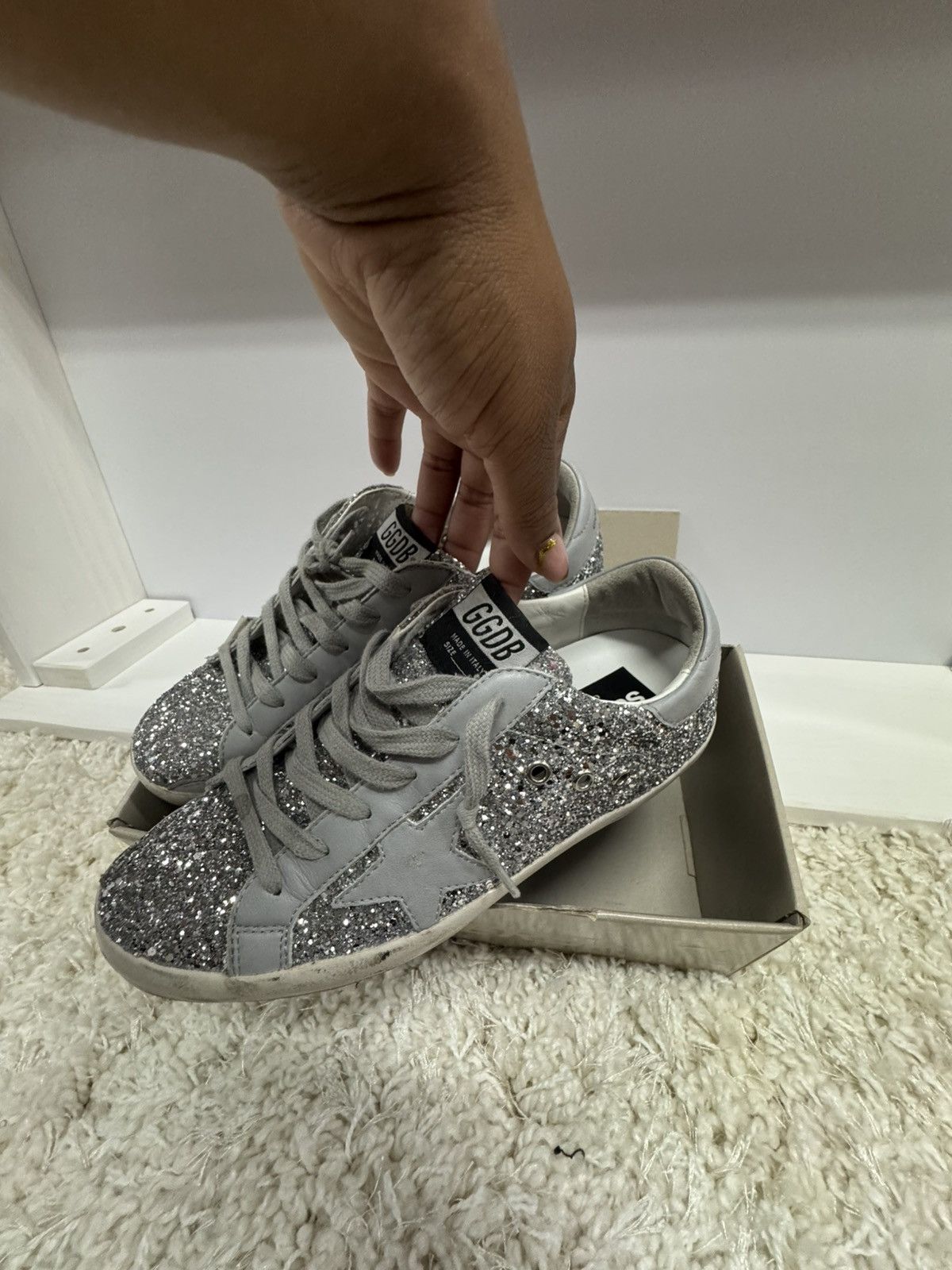 Golden Goose GOLDEN GOOSE LEATHER UPPER GLITTER STAR LAMINATED Size US 8 / IT 38 - 3 Thumbnail