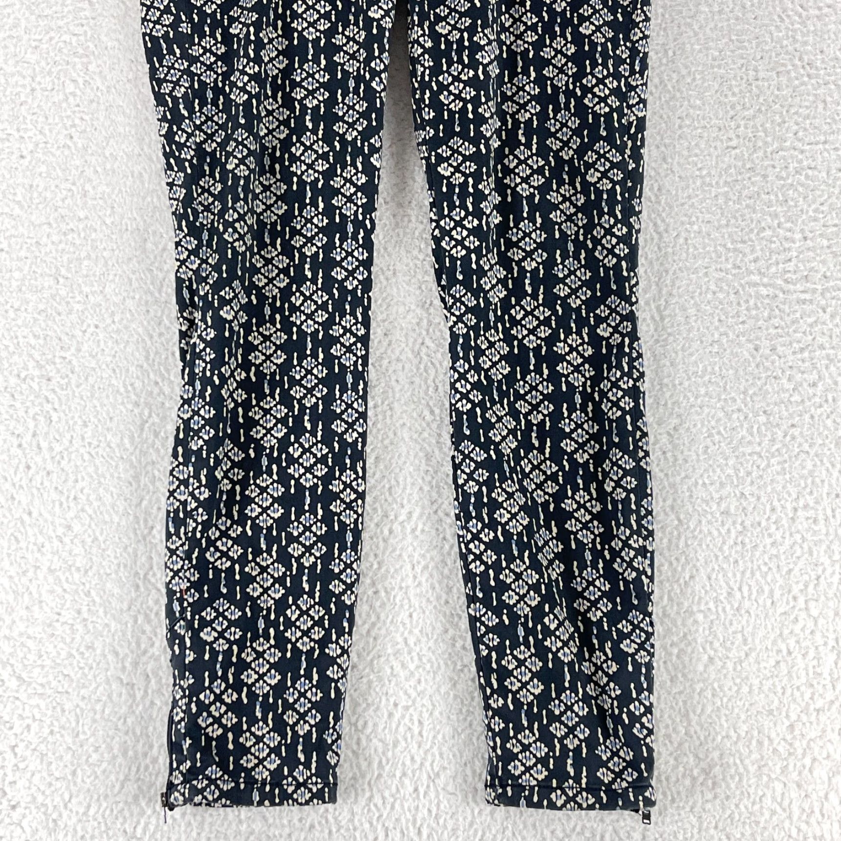 Anthropologie Anthropologie Pilcro Black Serif Fit Ankle Zip Pants Womens Mid-Rise 28 Geometric Pattern Cotton Modal Spandex Regular Leg Skinny Inseam 28" Brown? Size 28" / US 6 / IT 42 - 3 Thumbnail