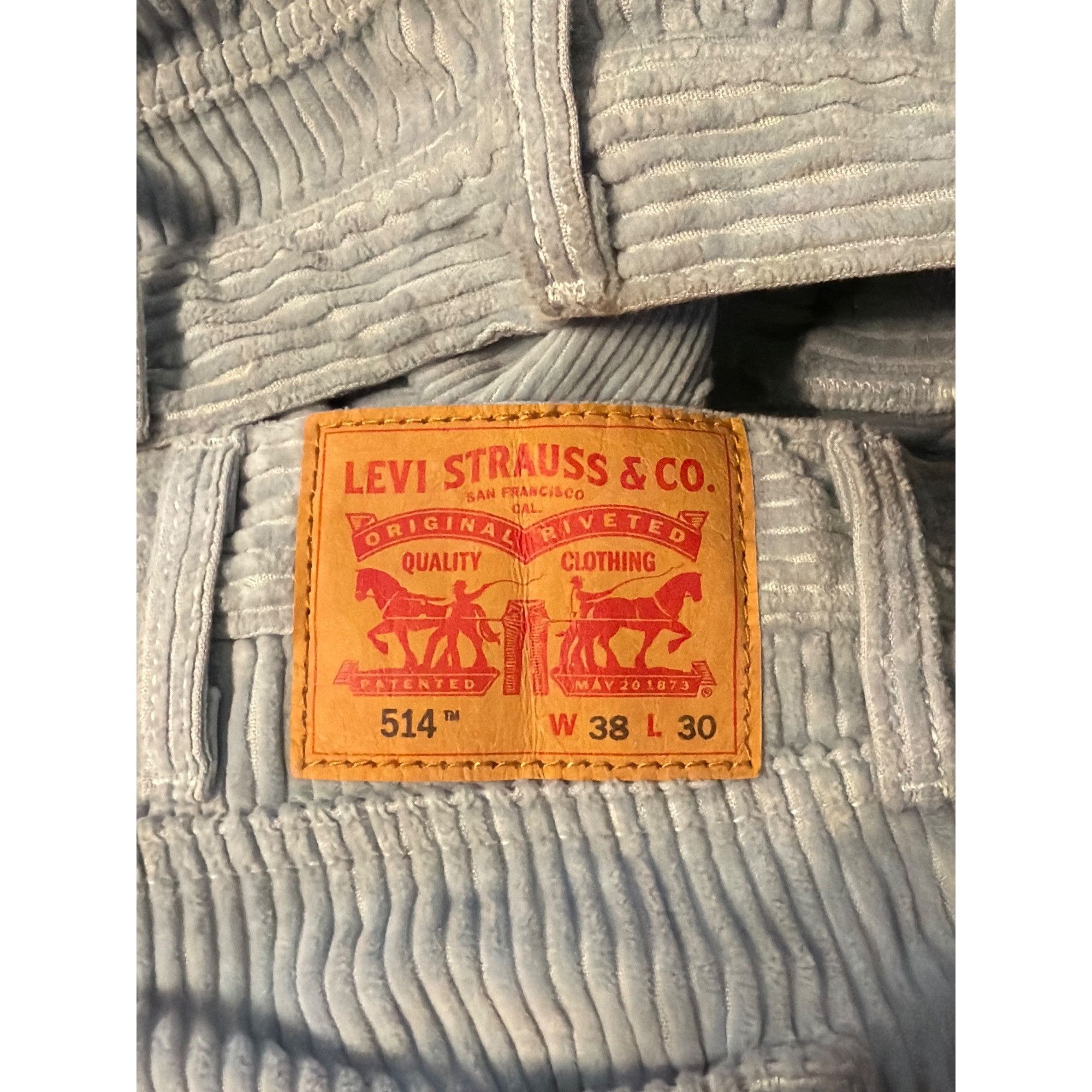 Levi's Levis 514 Corduroy Pants Straight Leg Light Baby Blue Size 3 Size US 38 / EU 54 - 4 Thumbnail