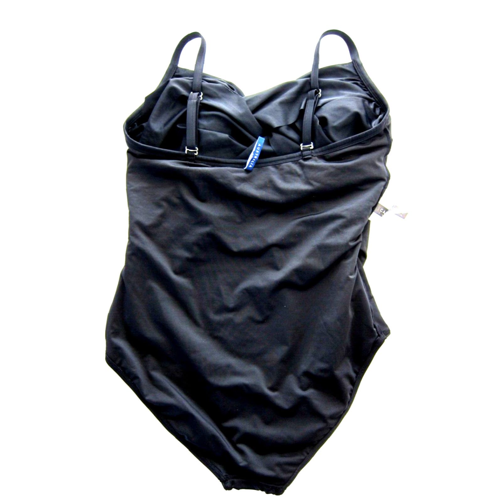 Vintage Capriosca Black Built In Bra Ruched Slimming One Piece Swimsuit Women 18 Size ONE SIZE - 3 Thumbnail