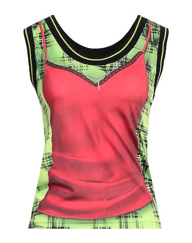 o1mle0524 Trompe L'Oeil Lingerie Tank Top in Multicolor