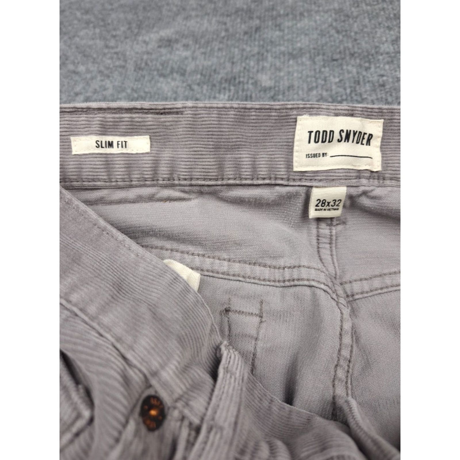 Todd Snyder Todd Snyder Pants Men 28 x 32 Gray Slim Stretch Corduroy Slim Straight Size US 28 / EU 44 - 5 Thumbnail