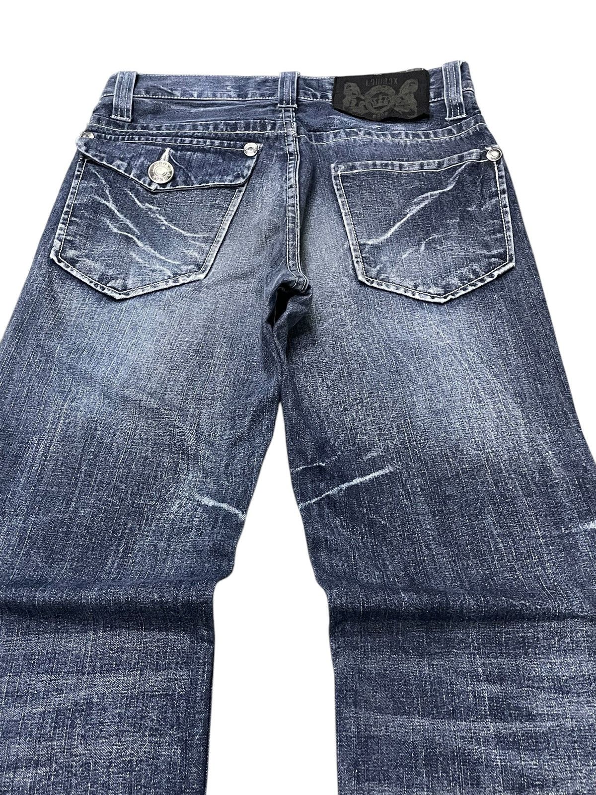If Six Was Nine × LOWBOX × Le Grande Bleu (L.G.B.) Lowbox Japan Cracked Shadow Wash Straight Jeans Size US 30 / EU 46 - 18 Thumbnail