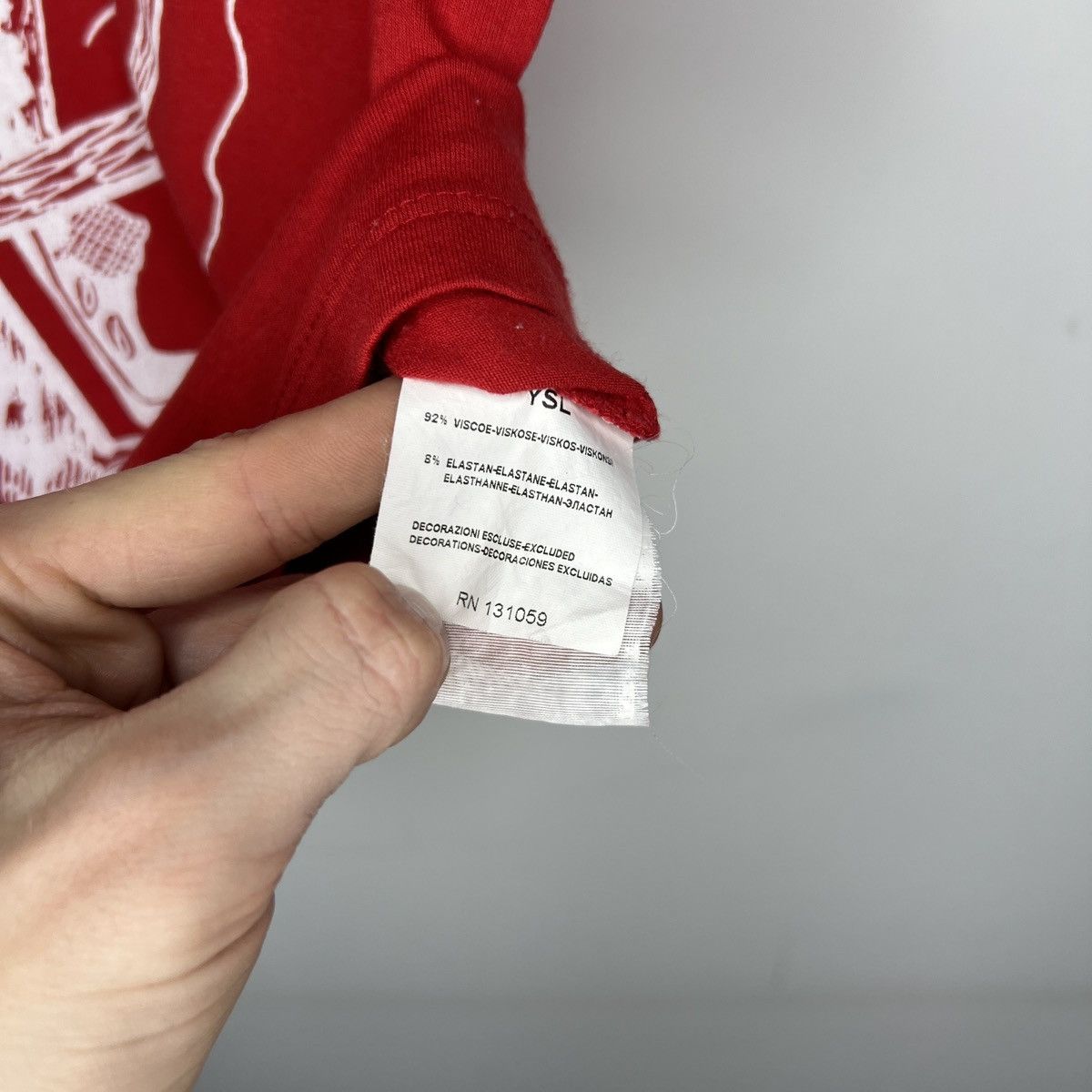 Tom Ford × Yves Saint Laurent 2000s' Yves Saint Laurent YSL Red Tshirt Tee by Tom Ford Size M / US 6-8 / IT 42-44 - 6 Thumbnail