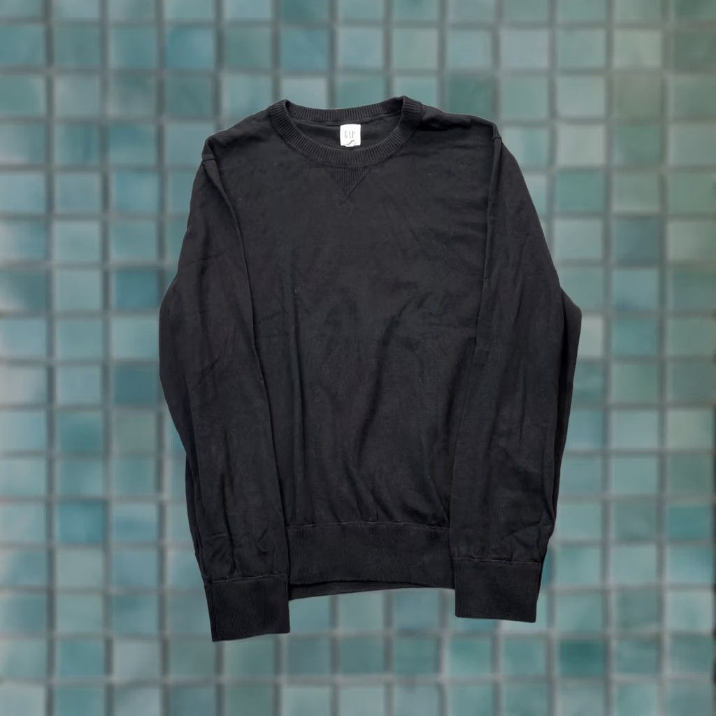Gap Gap Sweater Mens XL Black Cotton Tight Knit Pullover Crew Neck Winter Wear Casual Classic Size US XL / EU 56 / 4 - 1 Thumbnail