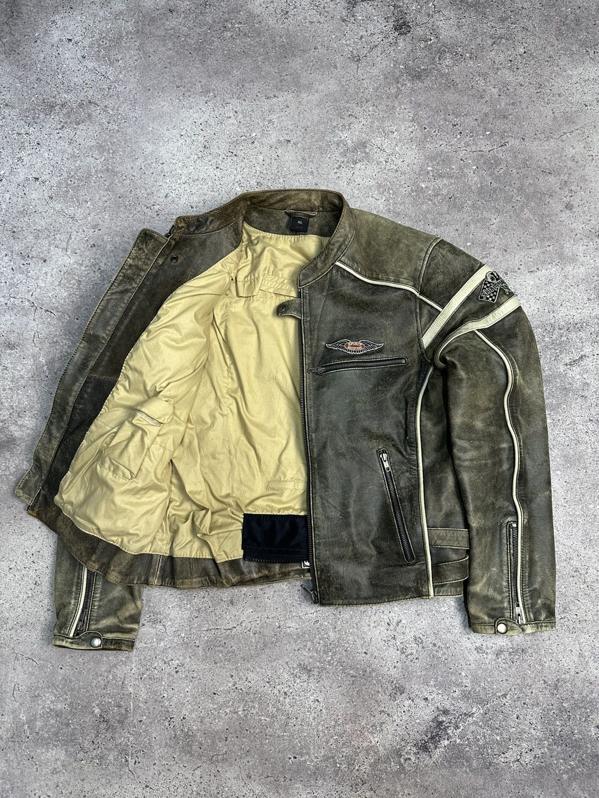 If Six Was Nine Vintage Racing Leather Jacket Biker Spirit Motors Y2K Size US L / EU 52-54 / 3 - 11 Thumbnail