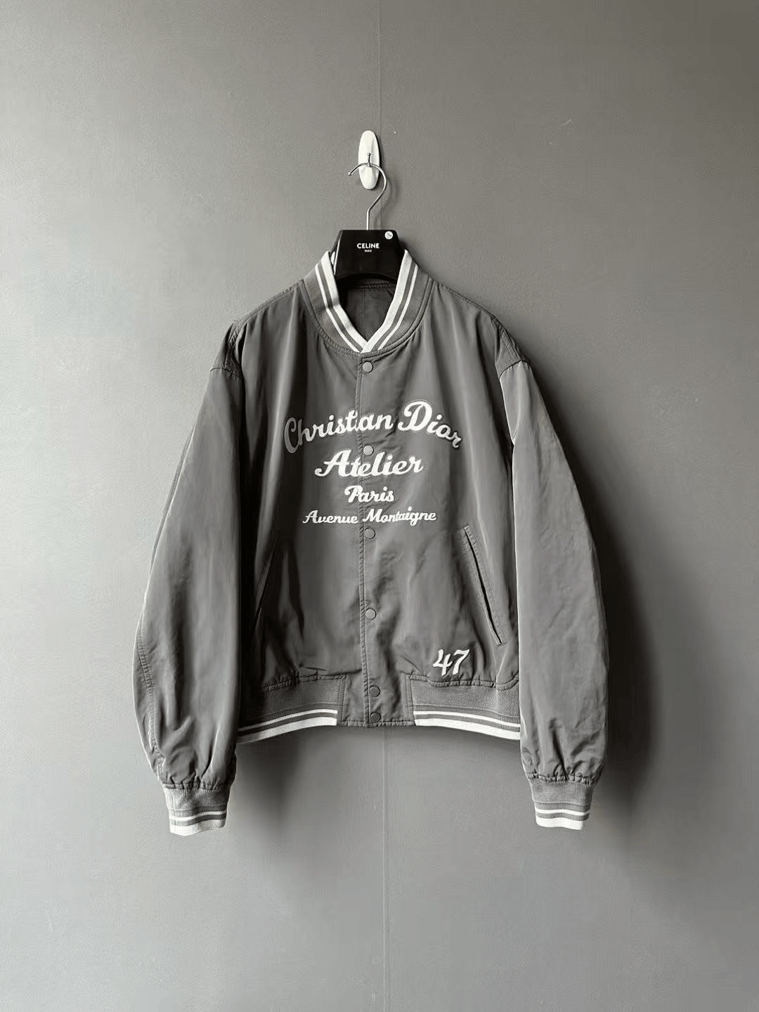 Dior Dior Logo Baseball Jacket in Gray Size US XL / EU 56 / 4 - 1 Thumbnail