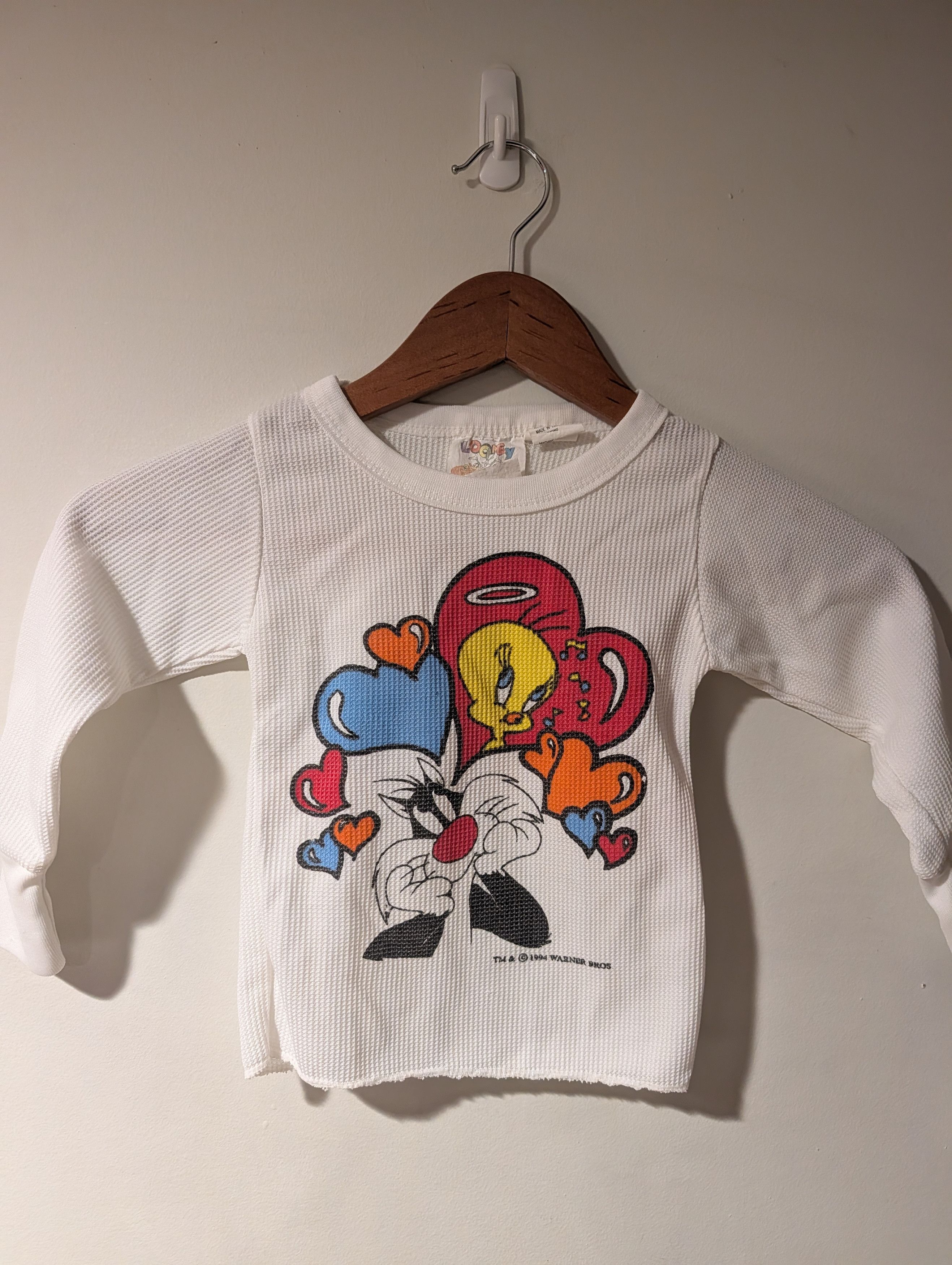 Cartoon Network Vintage 1994 Looney Tunes Waffle Knit Thermal Shirt Kids 4/5 Size US M / EU 48-50 / 2 - 1 Thumbnail