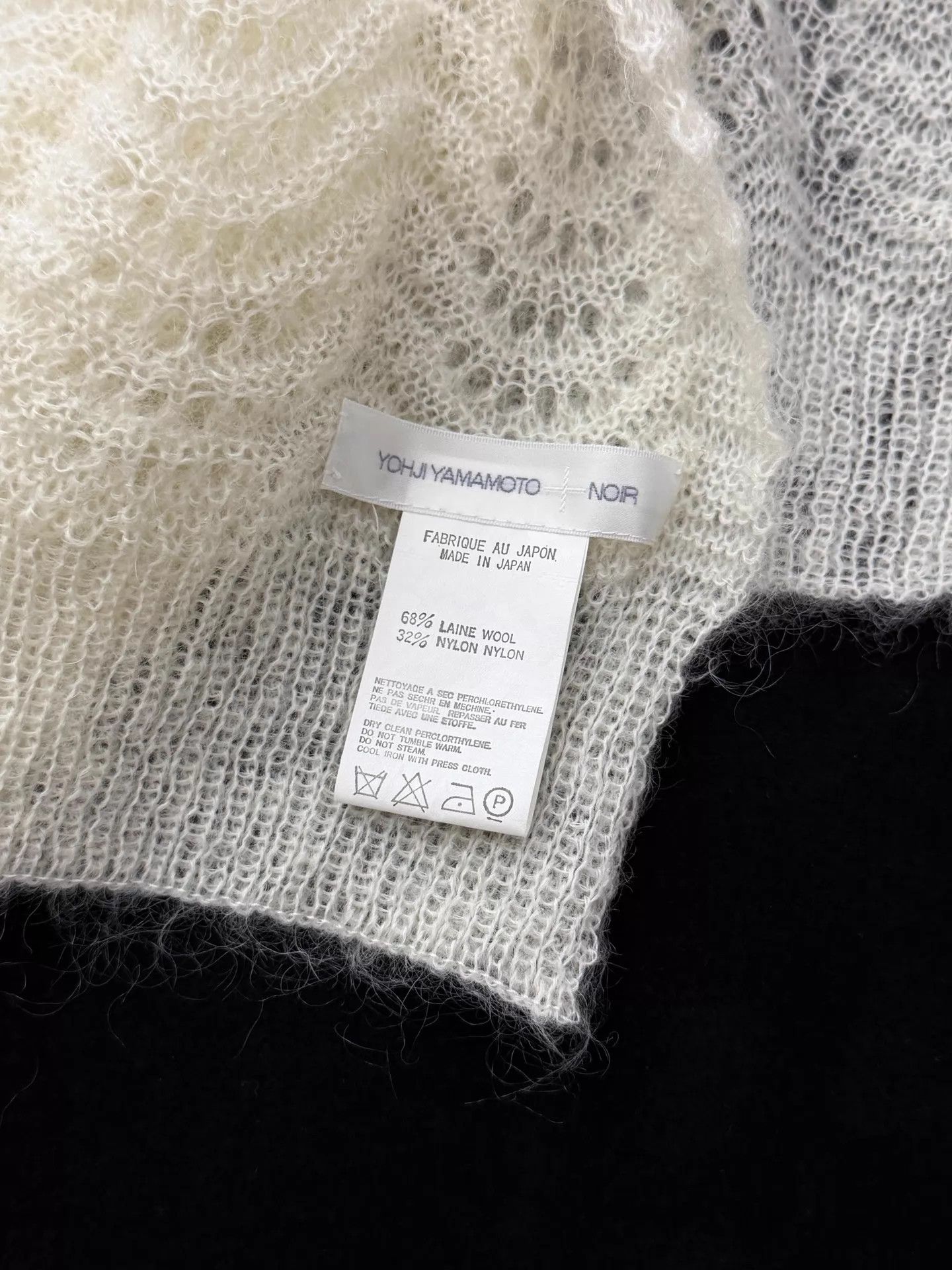 Yohji Yamamoto Yohji Yamamoto 2008 S/S Noir Cream Wool Lace Knit Scarf Size ONE SIZE - 3 Thumbnail