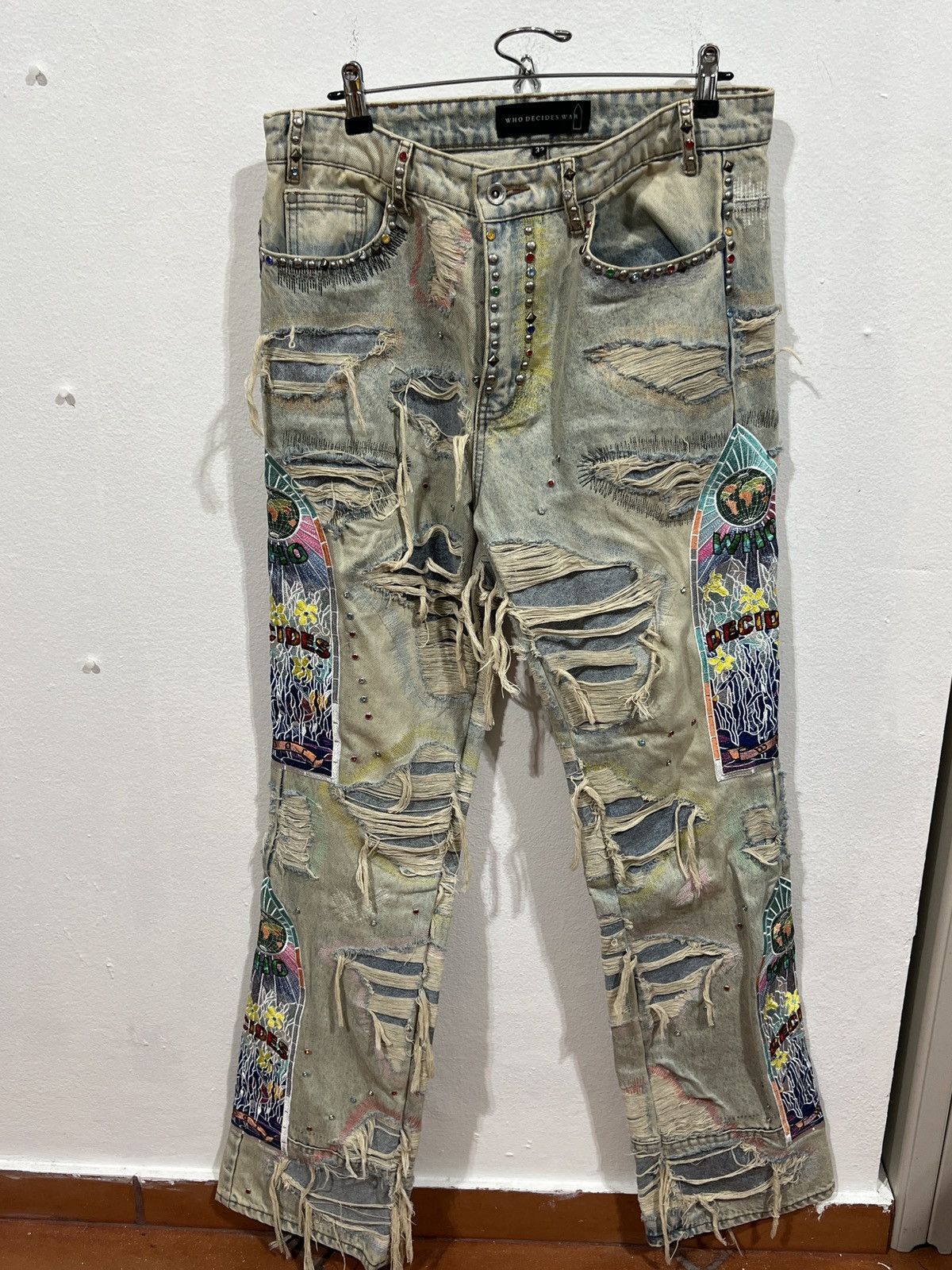 Who Decides War Who Decides War Studded Glass Denim Size US 32 / EU 48 - 1 Thumbnail