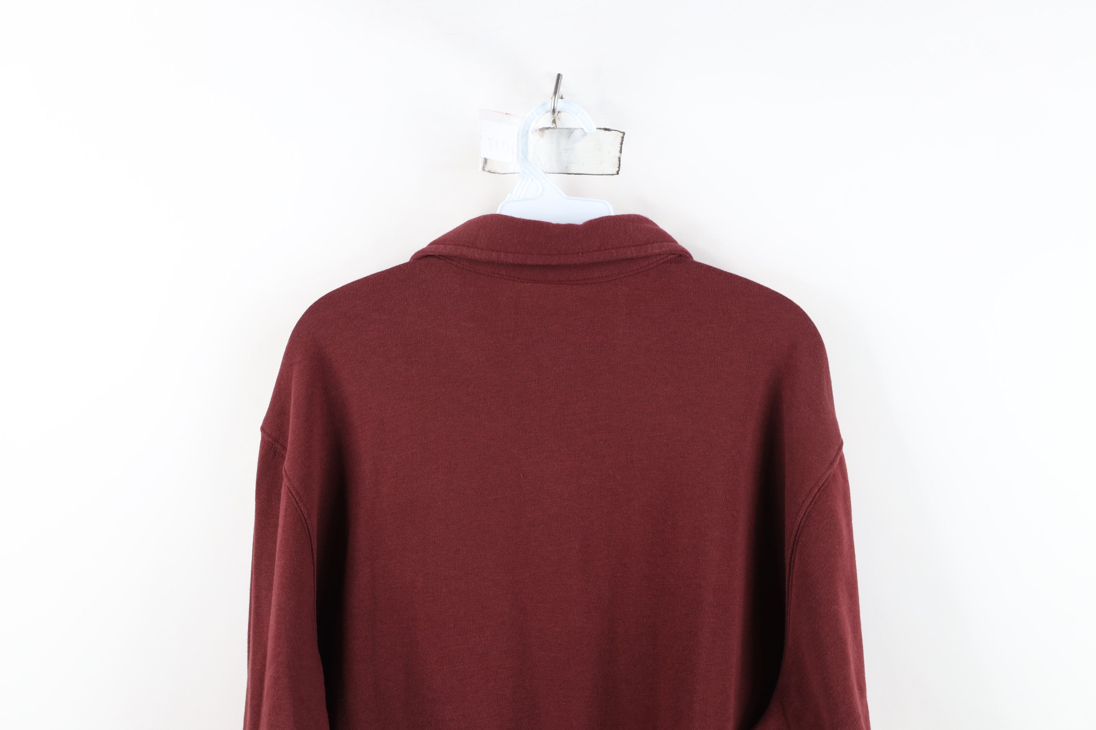 Vintage Vintage 90s Streetwear Pullover Collared Sweatshirt Burgundy Size US L / EU 52-54 / 3 - 10 Thumbnail