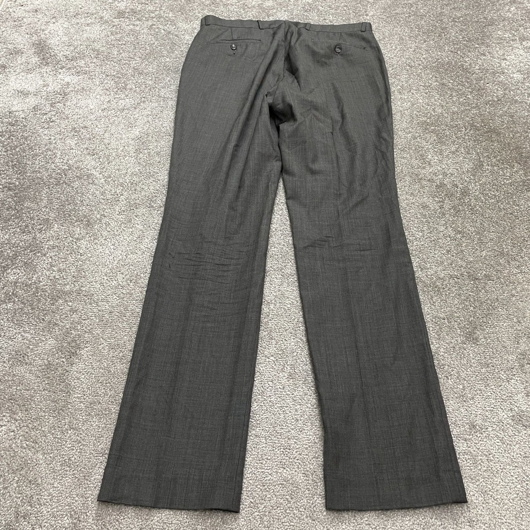Ben Sherman VINTAGE Ben Sherman Dress Pants Mens 36x36 Gray Laine Straight Leg Flat Front Workwear Size US 36 / EU 52 - 2 Thumbnail