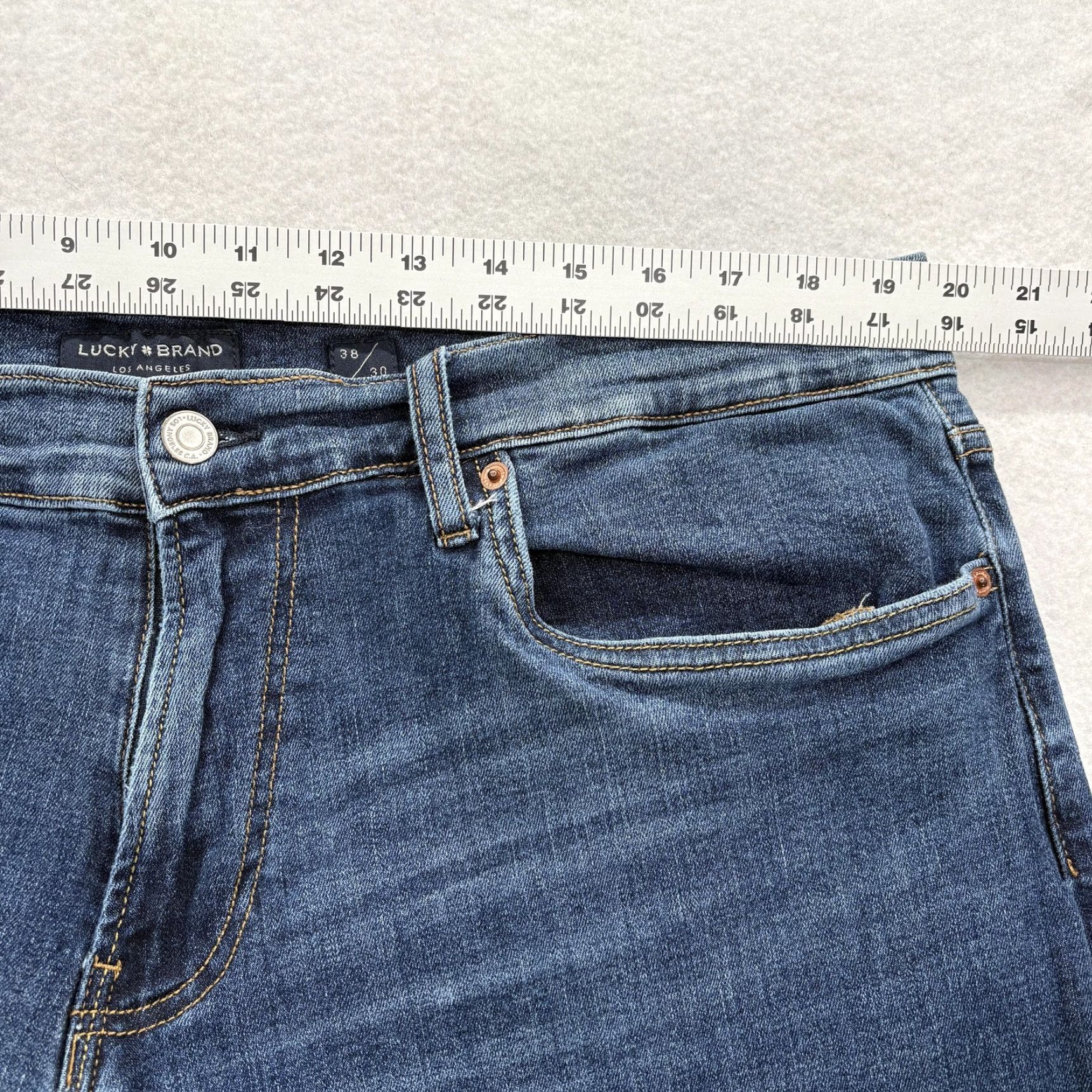Lucky Brand Lucky Brand Jeans Mens 38x30 Blue 221 Straight Medium Wash Stretch Denim Pants Size US 38 / EU 54 - 7 Thumbnail