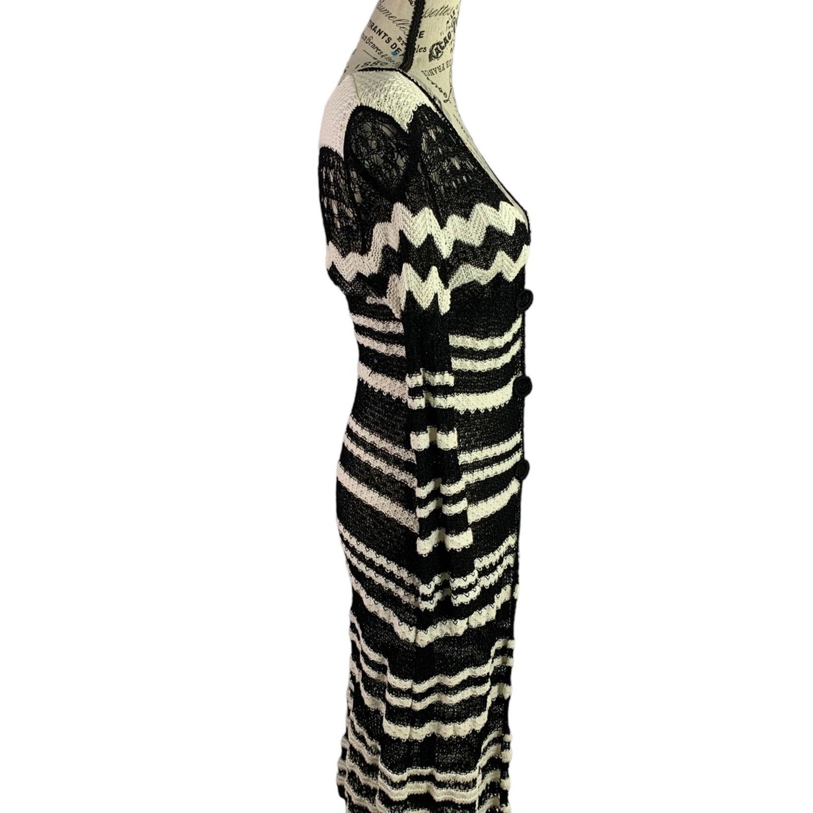 Chicos Chico’s Long Knit Geometric Print Cardigan Sweater Size XS Size XS / US 0-2 / IT 36-38 - 8 Thumbnail