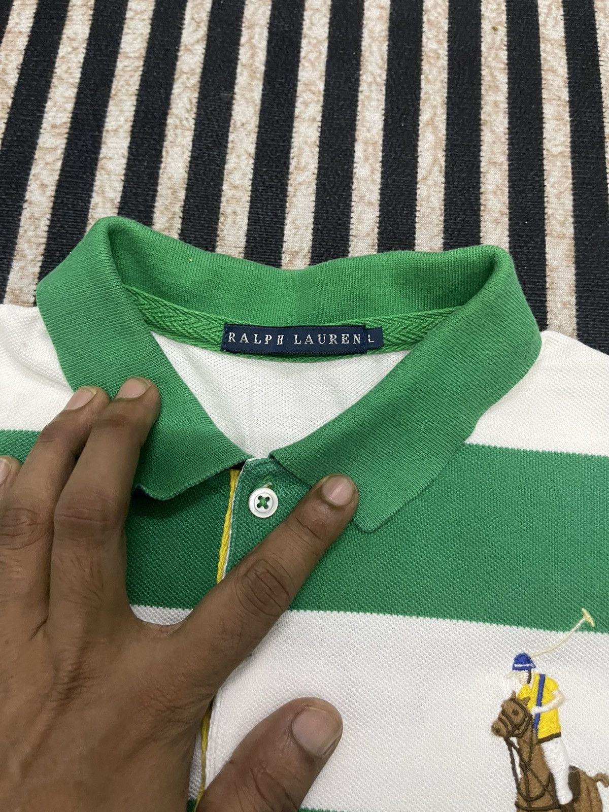 2000s POLO RALPH LAUREN BIG PONY STRIPES NO 3 POLO SHIRT