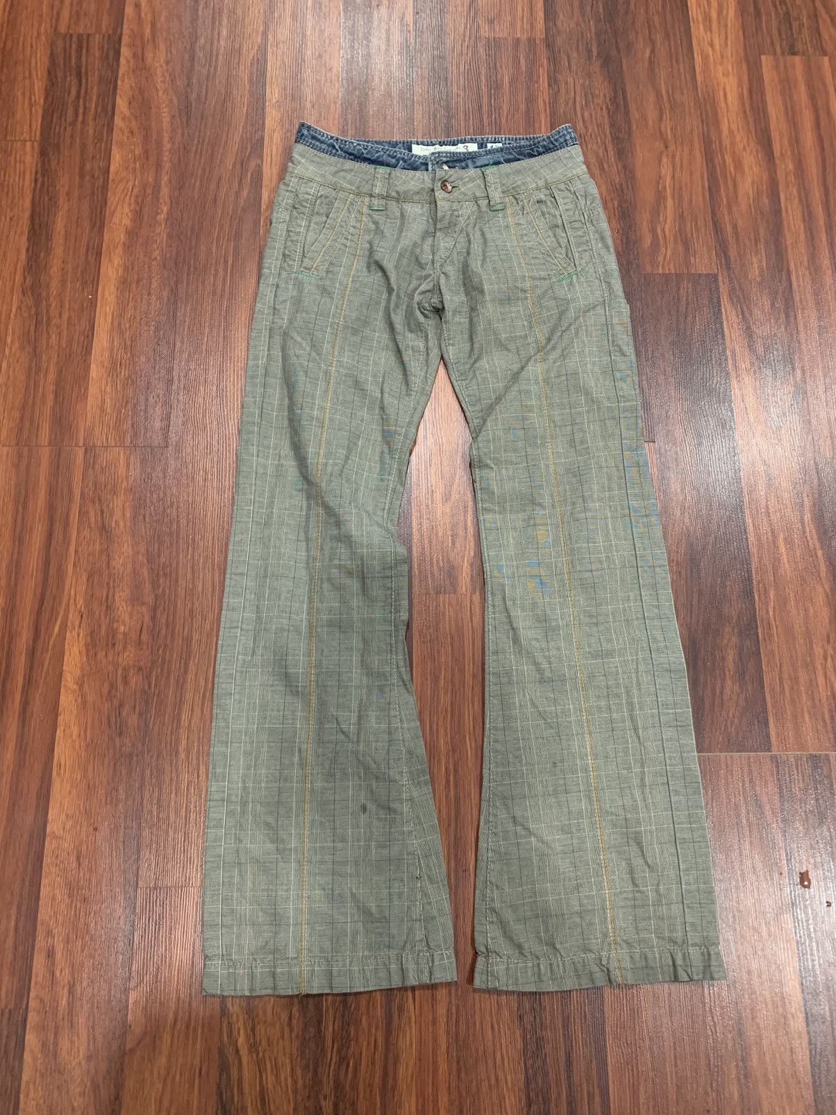 If Six Was Nine Three Dots Flared Checkered Pants Size 30" / US 8 / IT 44 - 3 Thumbnail