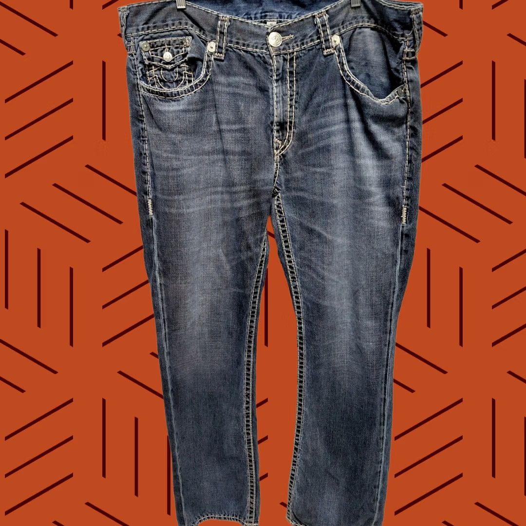 True Religion True Religion Jeans Blue Solid Denim Straight Men Size 42 Jacket? Size US 42 / EU 58 - 1 Thumbnail