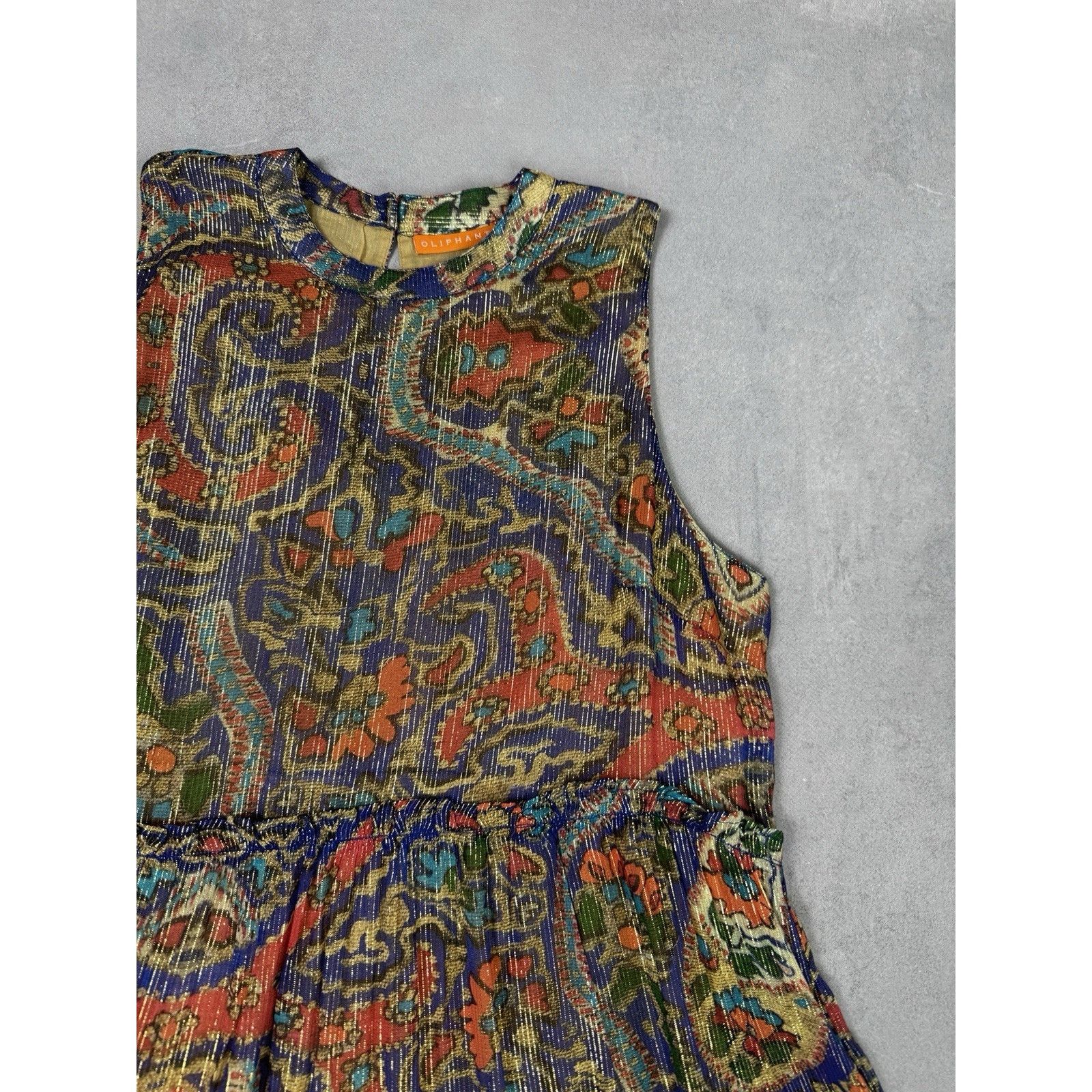 Oliphant OLIPHANT RUFFLE TIERED MAXI PERSIAN COBALT SIZE L DRESS Size L / US 10 / IT 46 - 3 Thumbnail