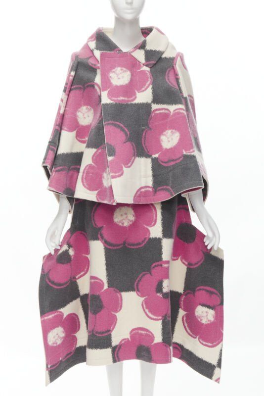 Comme des Garcons rare COMME DES GARCONS 2012 Runway 2D Flat Packed Doll floral checkered set XS Size S / US 4 / IT 40 - 1 Thumbnail