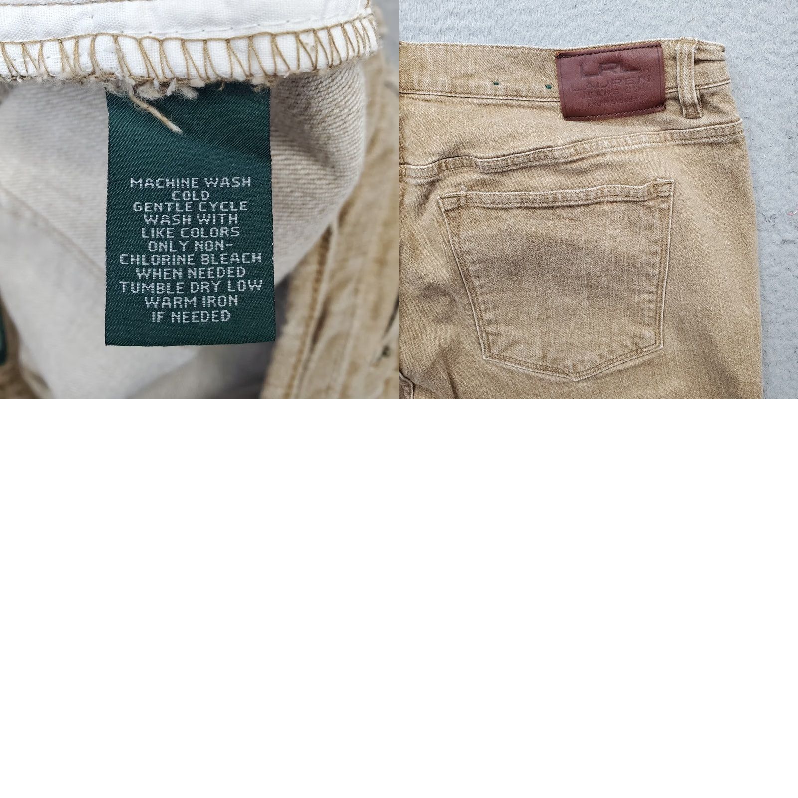 Ralph Lauren Lauren Ralph Lauren Jeans Women’s 16 Tan Denim Wide-Leg 5 Pocket Design Jeans Slim 28.25 Inseam Medium Wash Cotton Button Closure Denim Pattern Solid Size 38" / US 16 / IT 52 - 8 Thumbnail