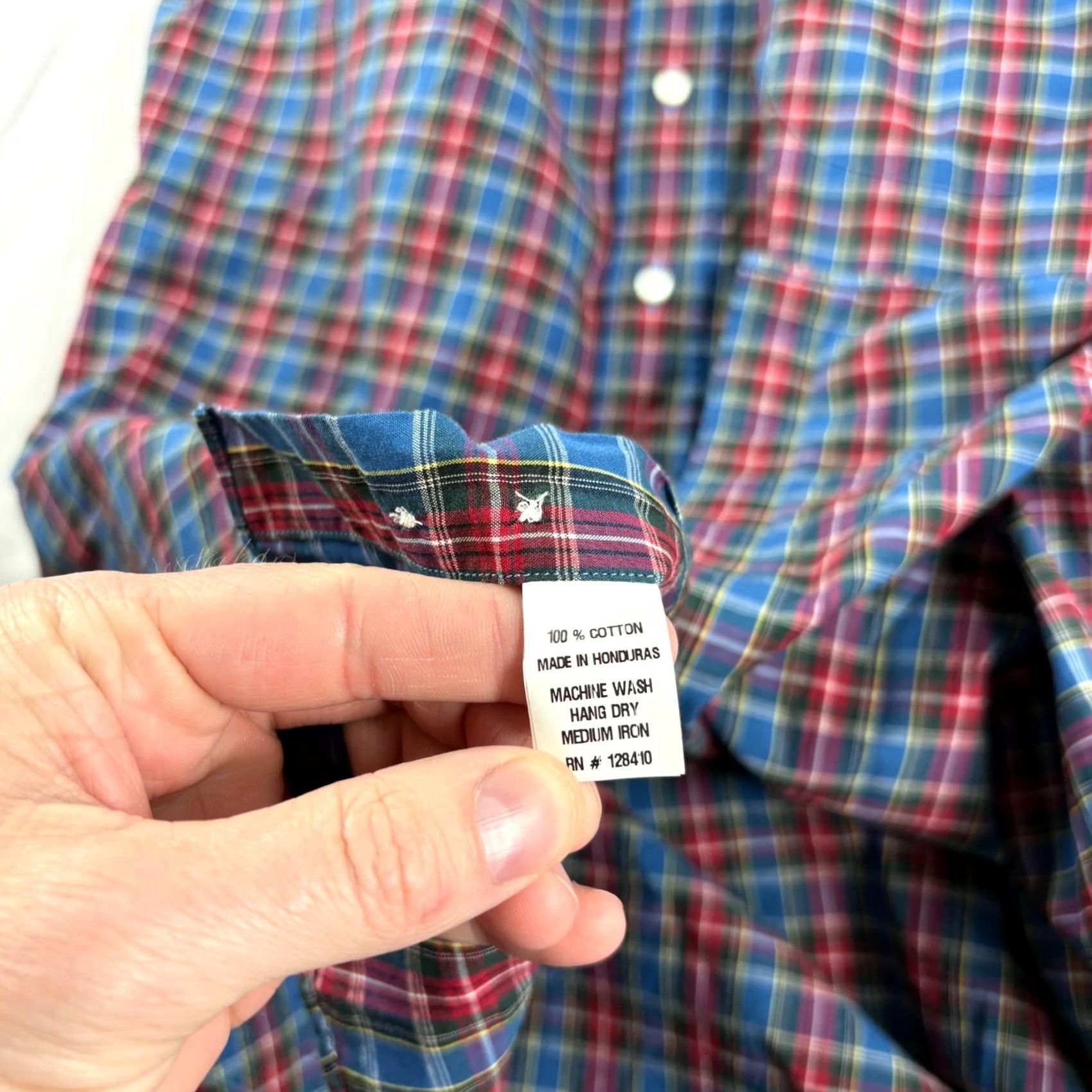 Sid Mashburn Sid Mashburn Shirt Men M Blue Red Plaid Button-Up Long Sleeve Casual Formal Size 40R - 7 Thumbnail