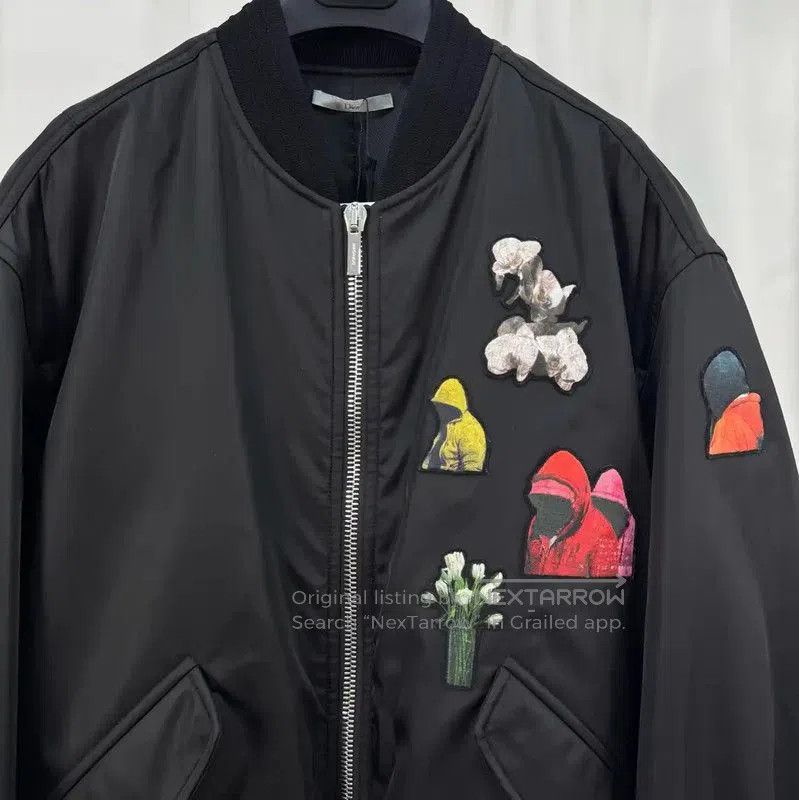 Dior Dior Men's Black Embroidered Bomber Jacket . Size US XL / EU 56 / 4 - 3 Thumbnail