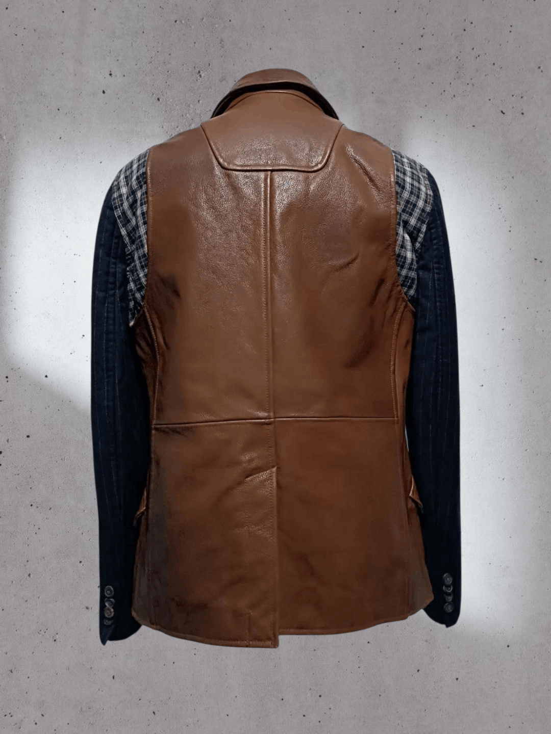 Japanese Brand 💥Rare💥 Vintage Leather Double Layer Peacoat Jacket Size US M / EU 48-50 / 2 - 3 Thumbnail