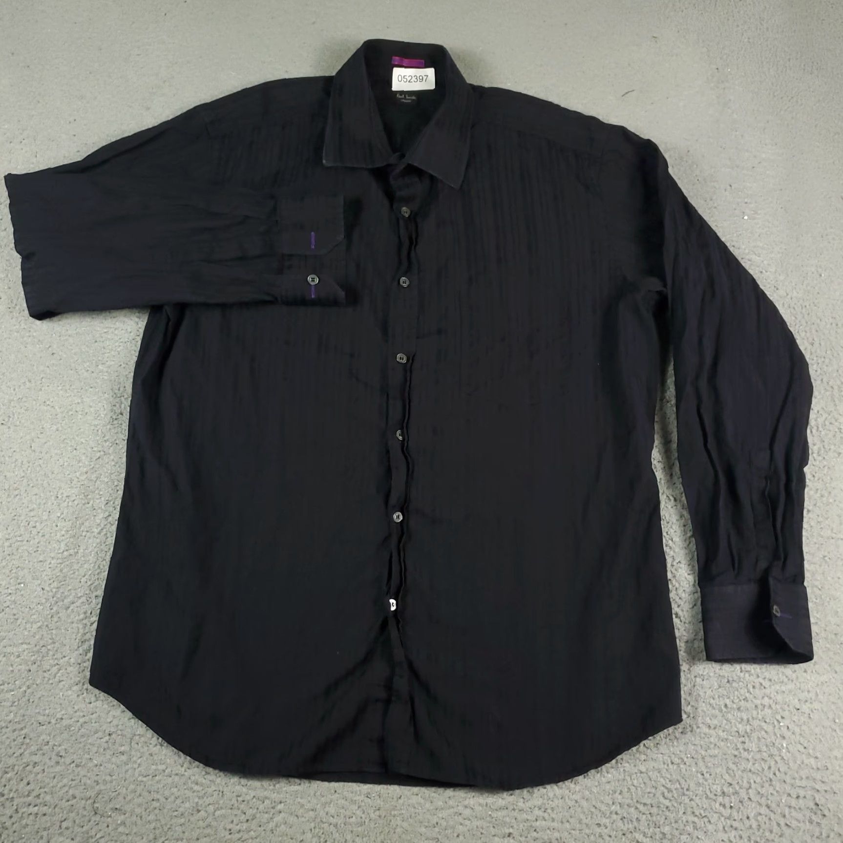 Ted Baker VINTAGE Ted Baker London Dress Shirt Men Size 18 Long Sleeve Black Business Casual Formal Size 48R - 2 Thumbnail